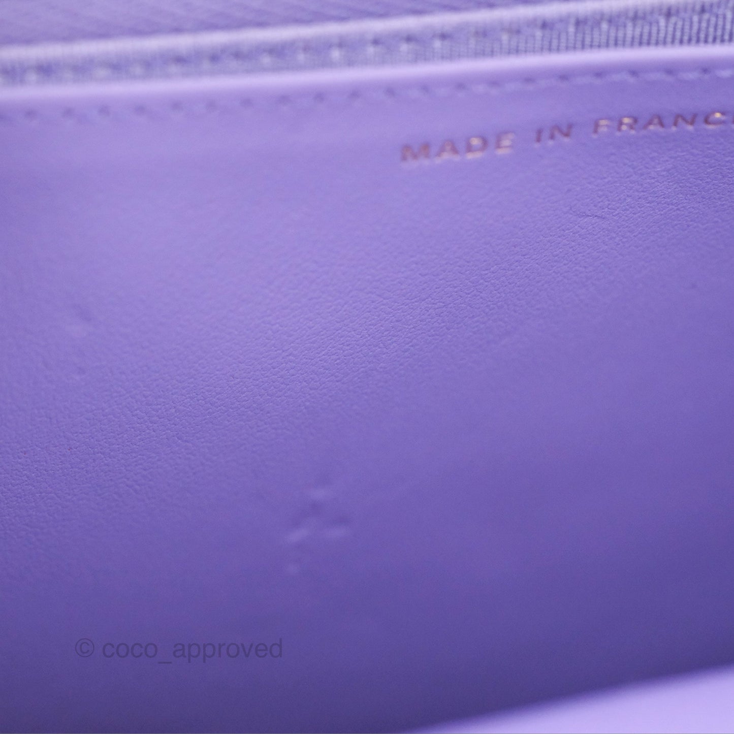 Chanel Quilted Classic Wallet on Chain WOC Purple Caviar Gold Hardware