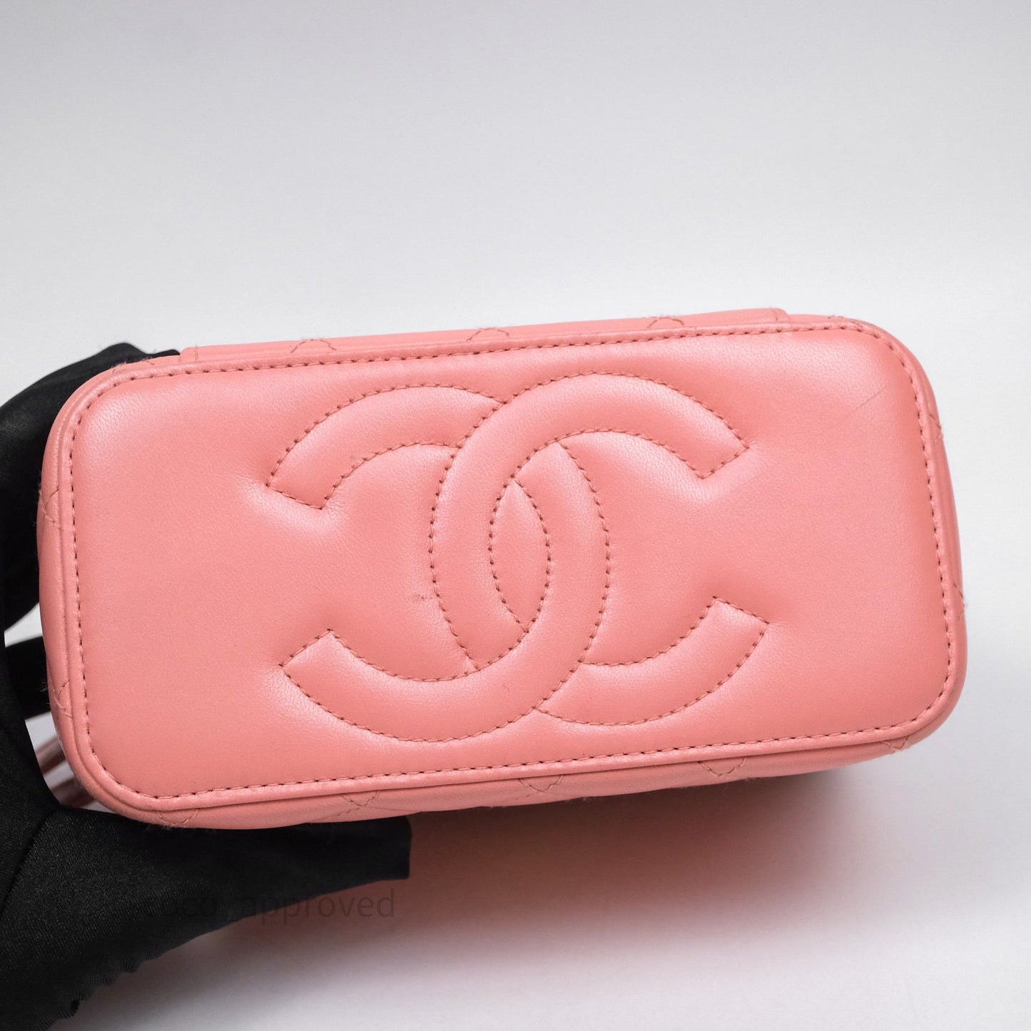 Chanel Quilted Vanity With Chain Pink Gold Hardware