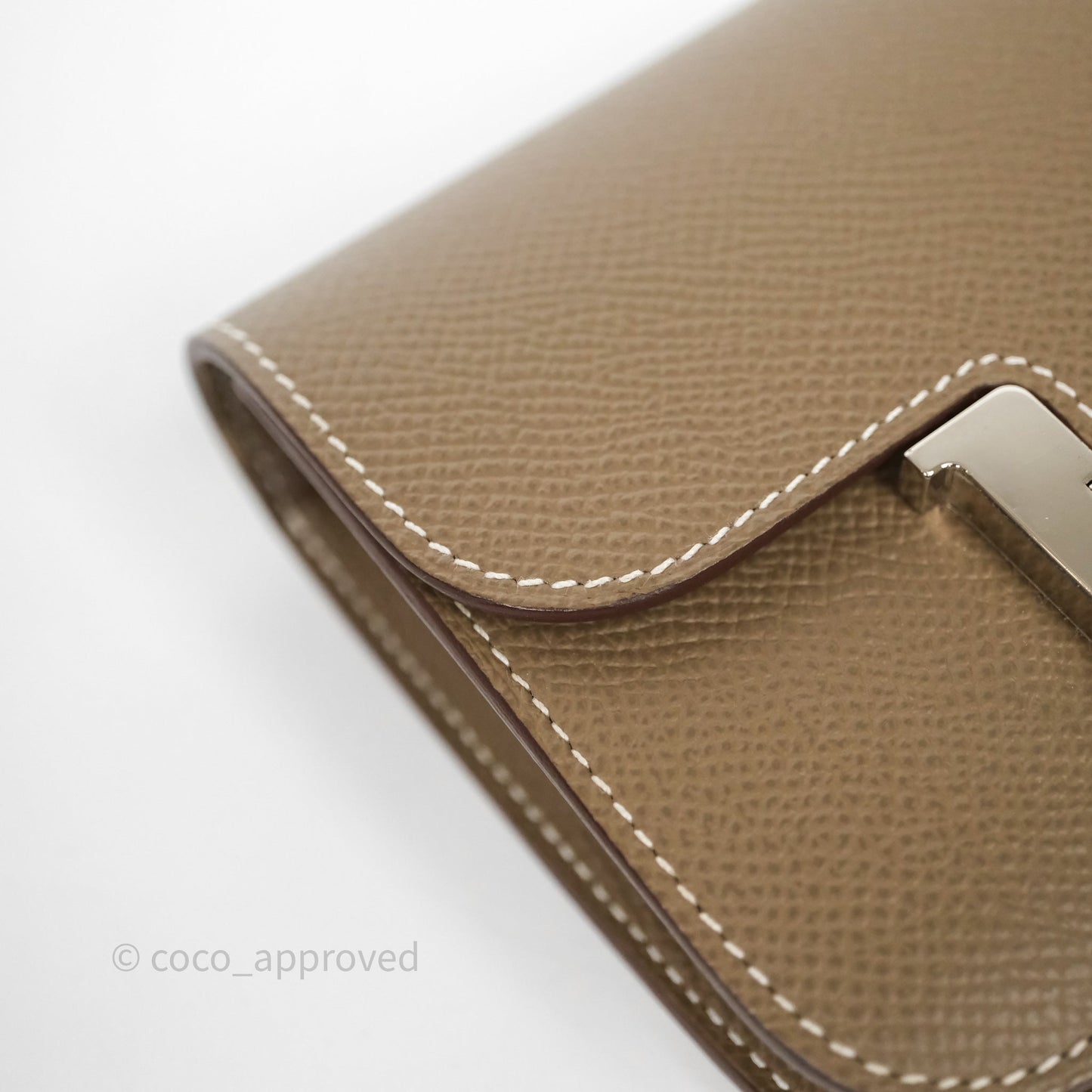 Hermès Constance Slim Wallet Etoupe 18 Epsom Palladium Hardware