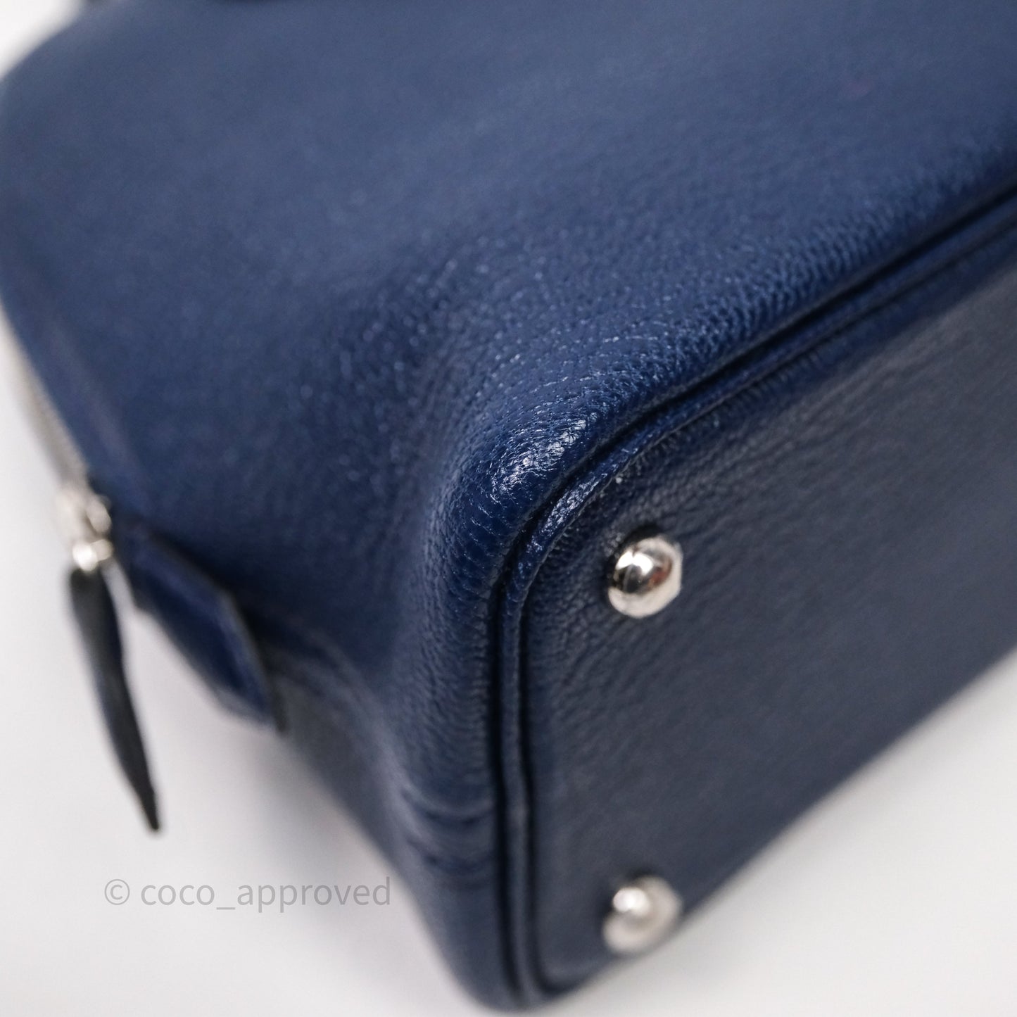 Hermès Bolide Mini 1923 Bleu Chèvre Mysore Palladium Hardware