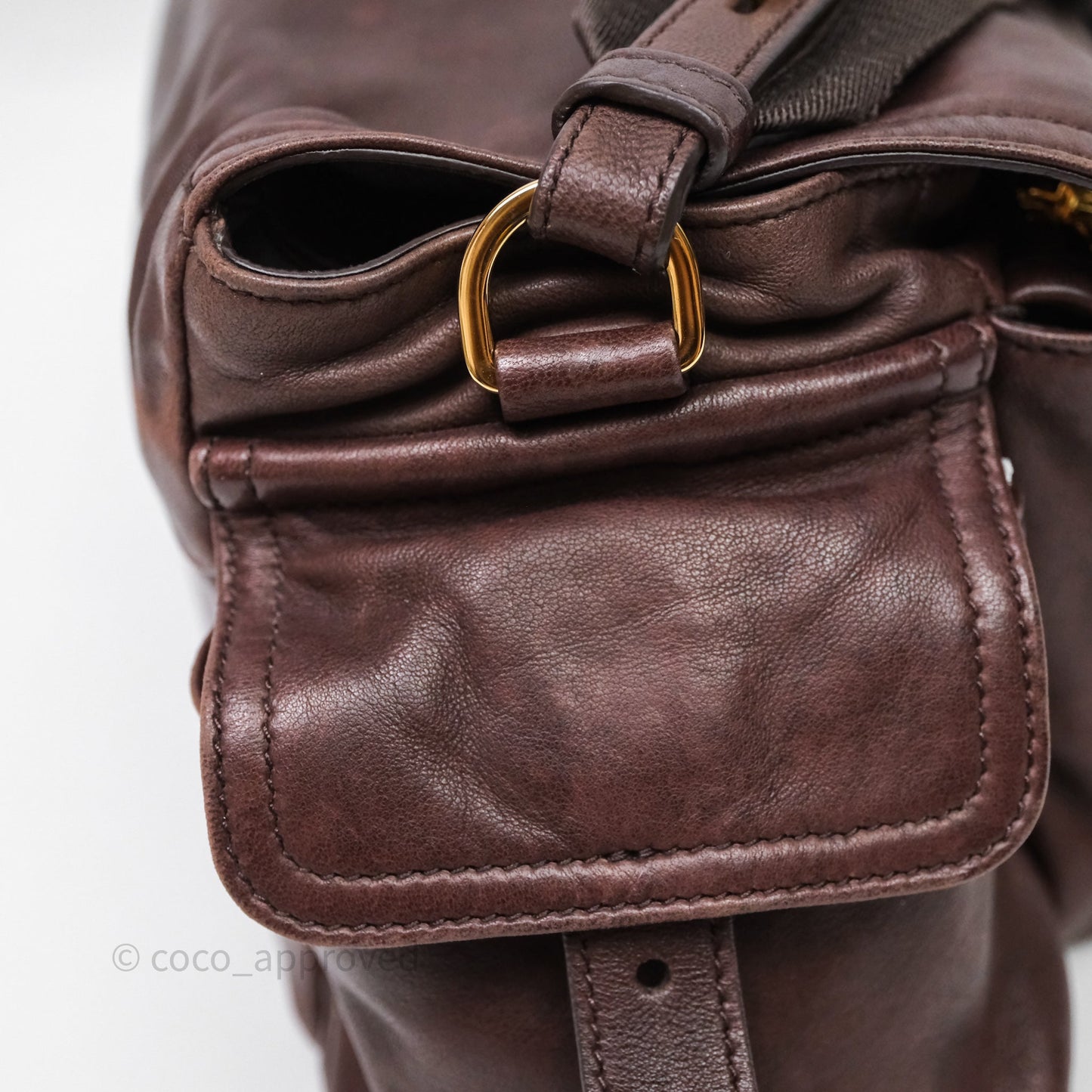 Prada Explore Medium Nappa Leather Shoulder Bag Chocolate Brown