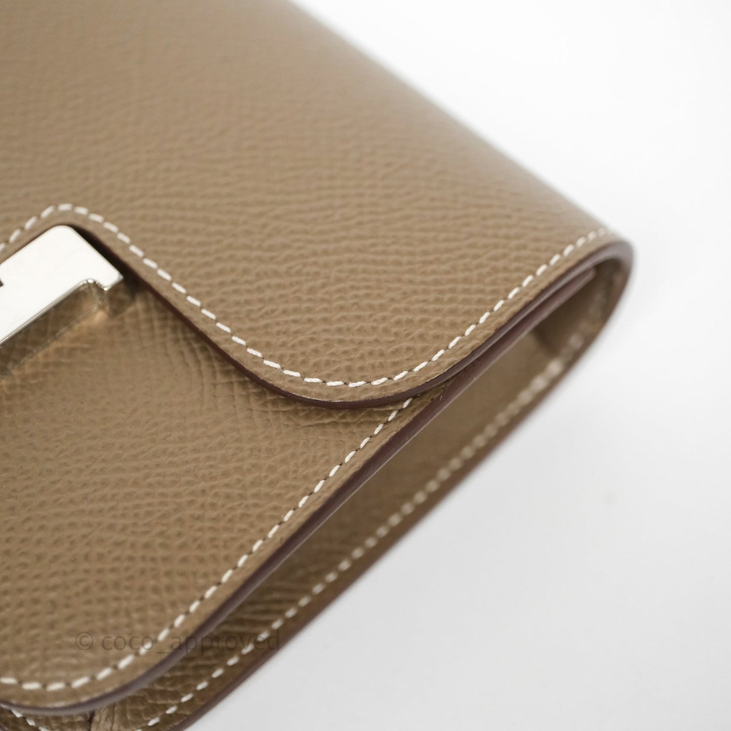 Hermès Constance Slim Wallet Etoupe 18 Epsom Palladium Hardware