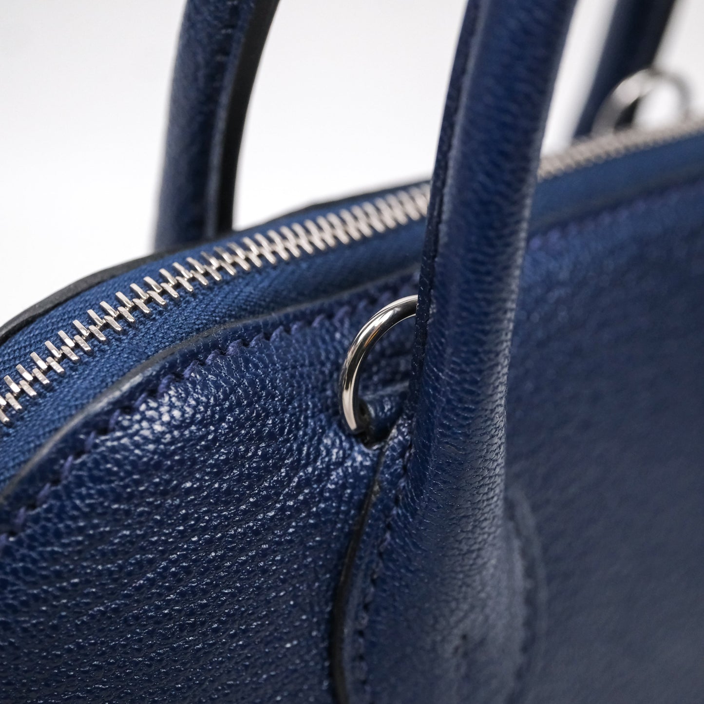 Hermès Bolide Mini 1923 Bleu Chèvre Mysore Palladium Hardware