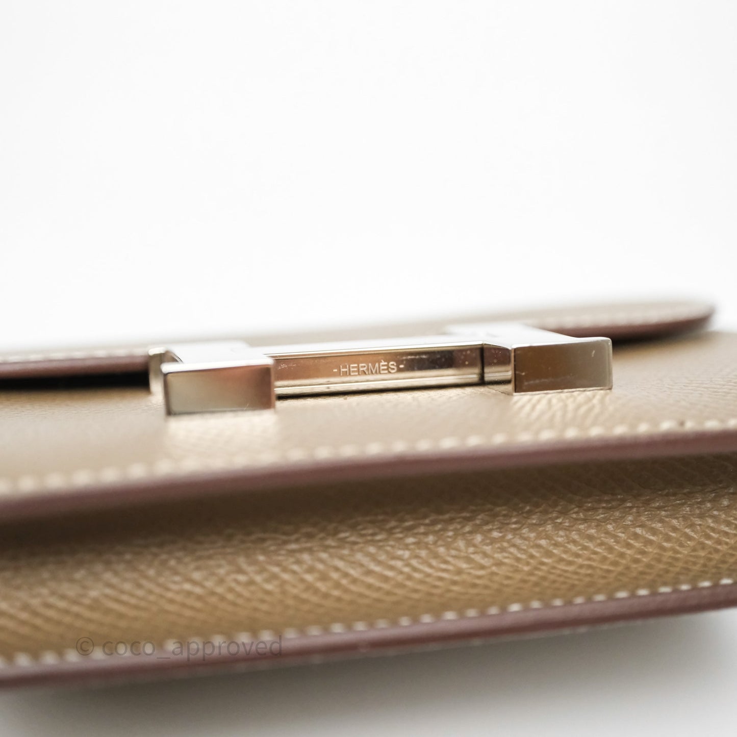 Hermès Constance Slim Wallet Etoupe 18 Epsom Palladium Hardware