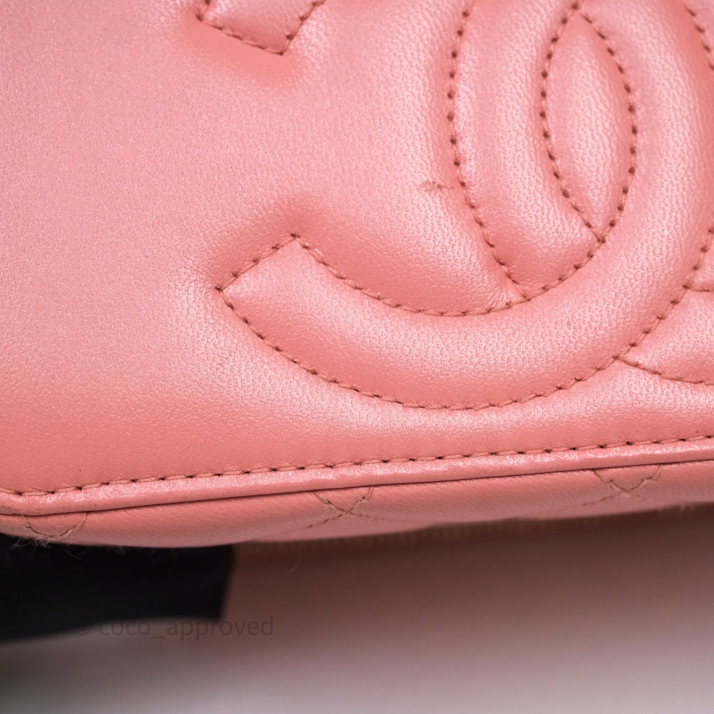 Chanel Quilted Vanity With Chain Pink Gold Hardware