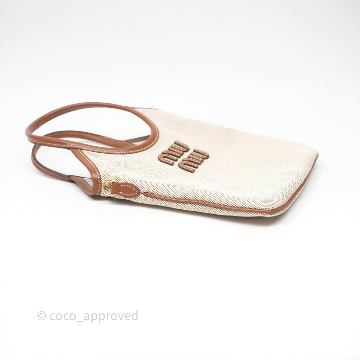 Miu Miu Mini IVY Canvas Beige/Brandy