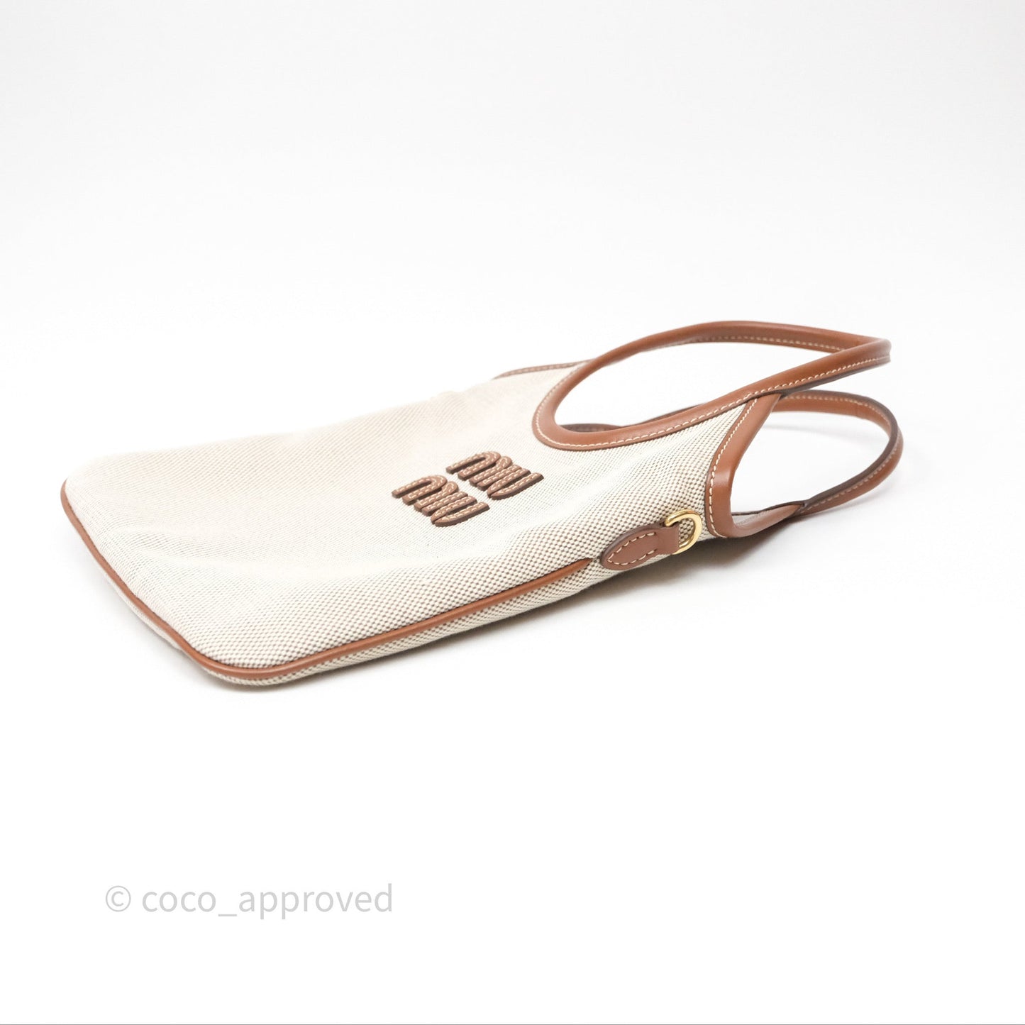 Miu Miu Mini IVY Canvas Beige/Brandy