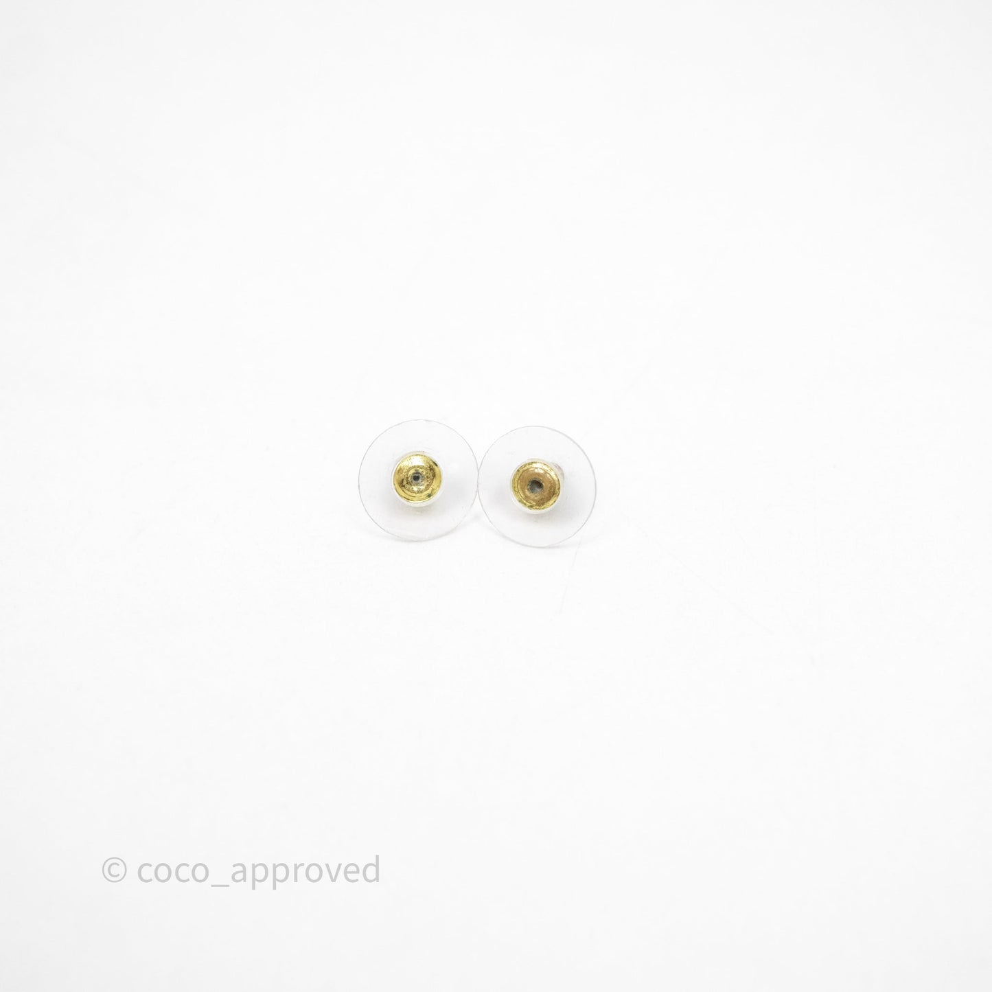 Chanel CC Crystals Double Hoop Gold Tone