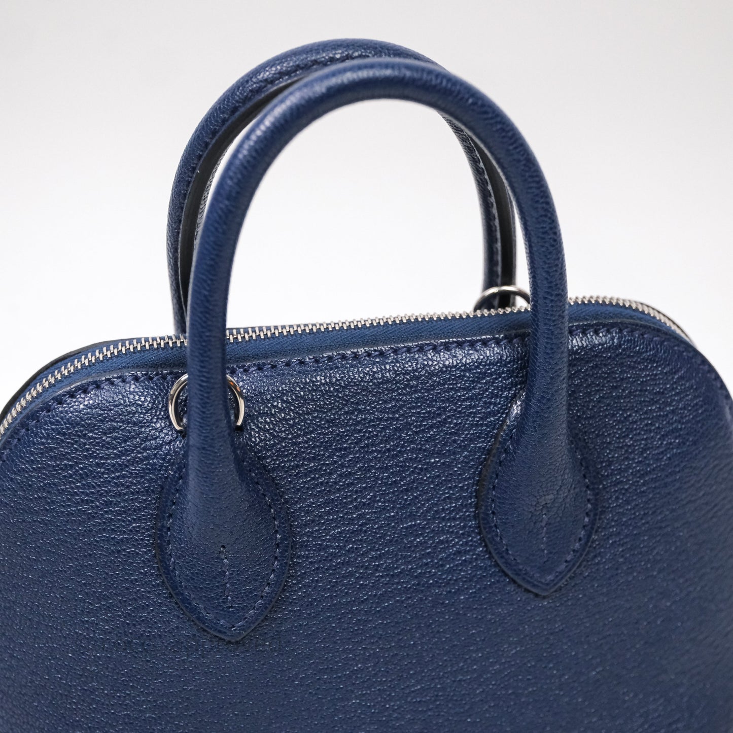 Hermès Bolide Mini 1923 Bleu Chèvre Mysore Palladium Hardware