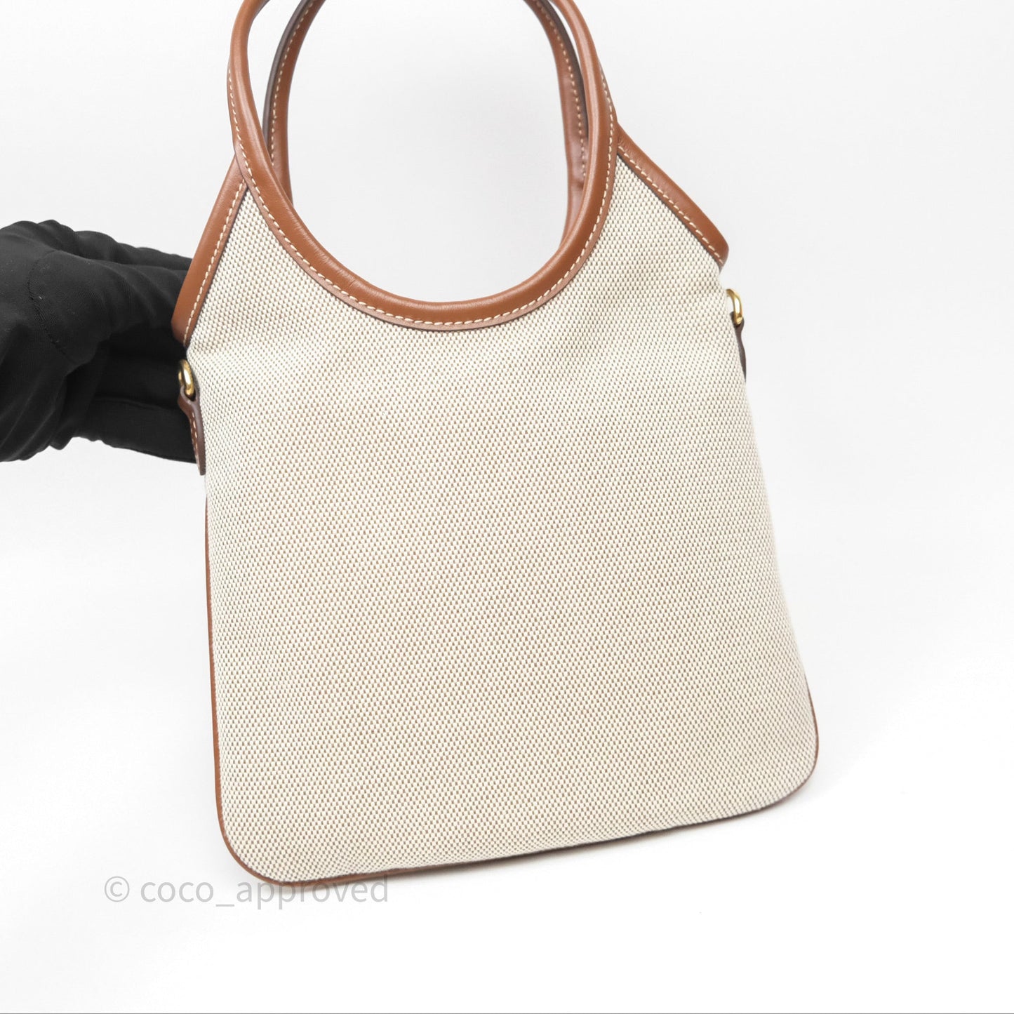 Miu Miu Mini IVY Canvas Beige/Brandy