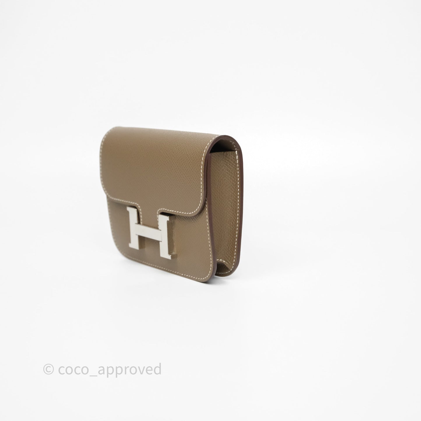 Hermès Constance Slim Wallet Etoupe 18 Epsom Palladium Hardware