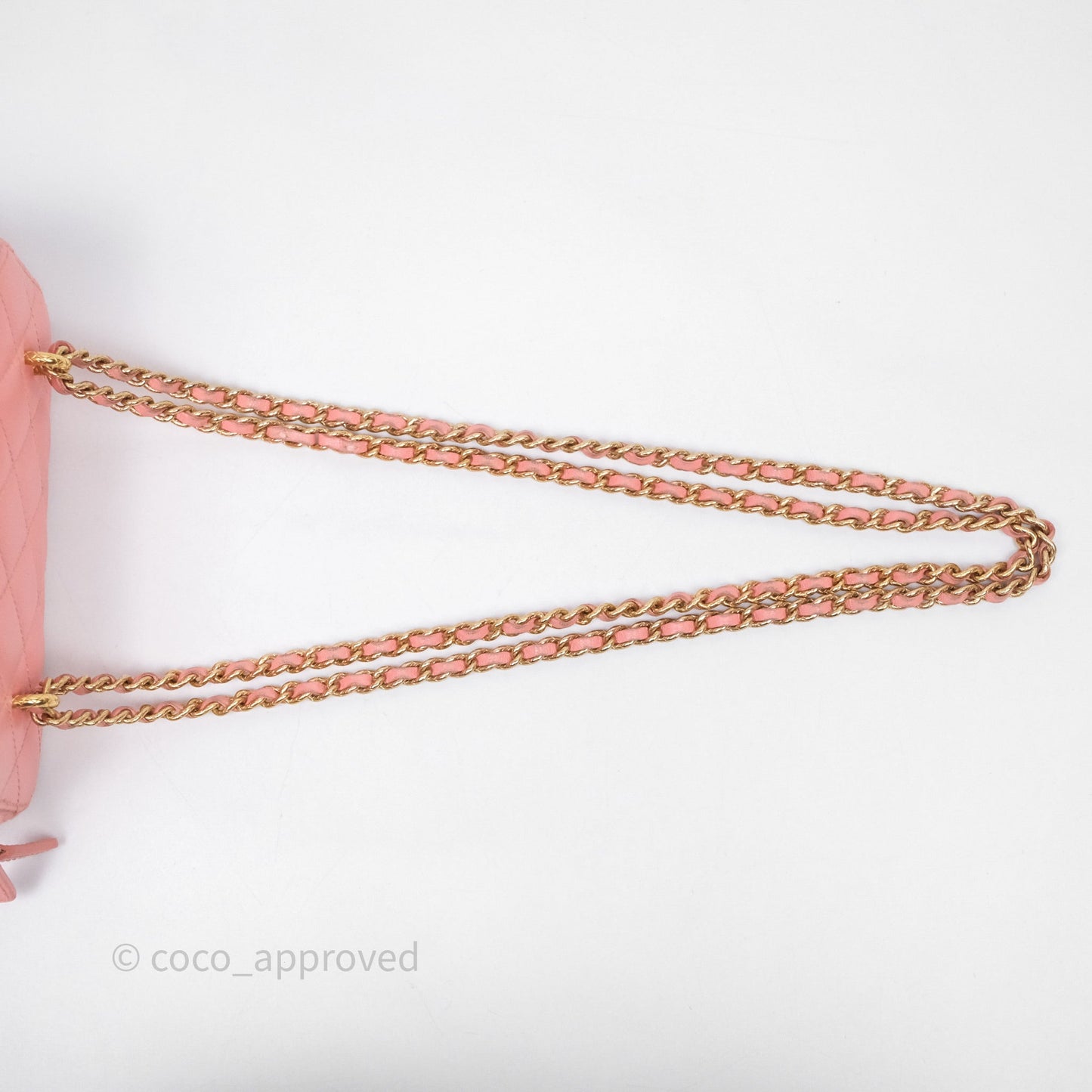 Chanel Quilted Vanity With Chain Pink Gold Hardware