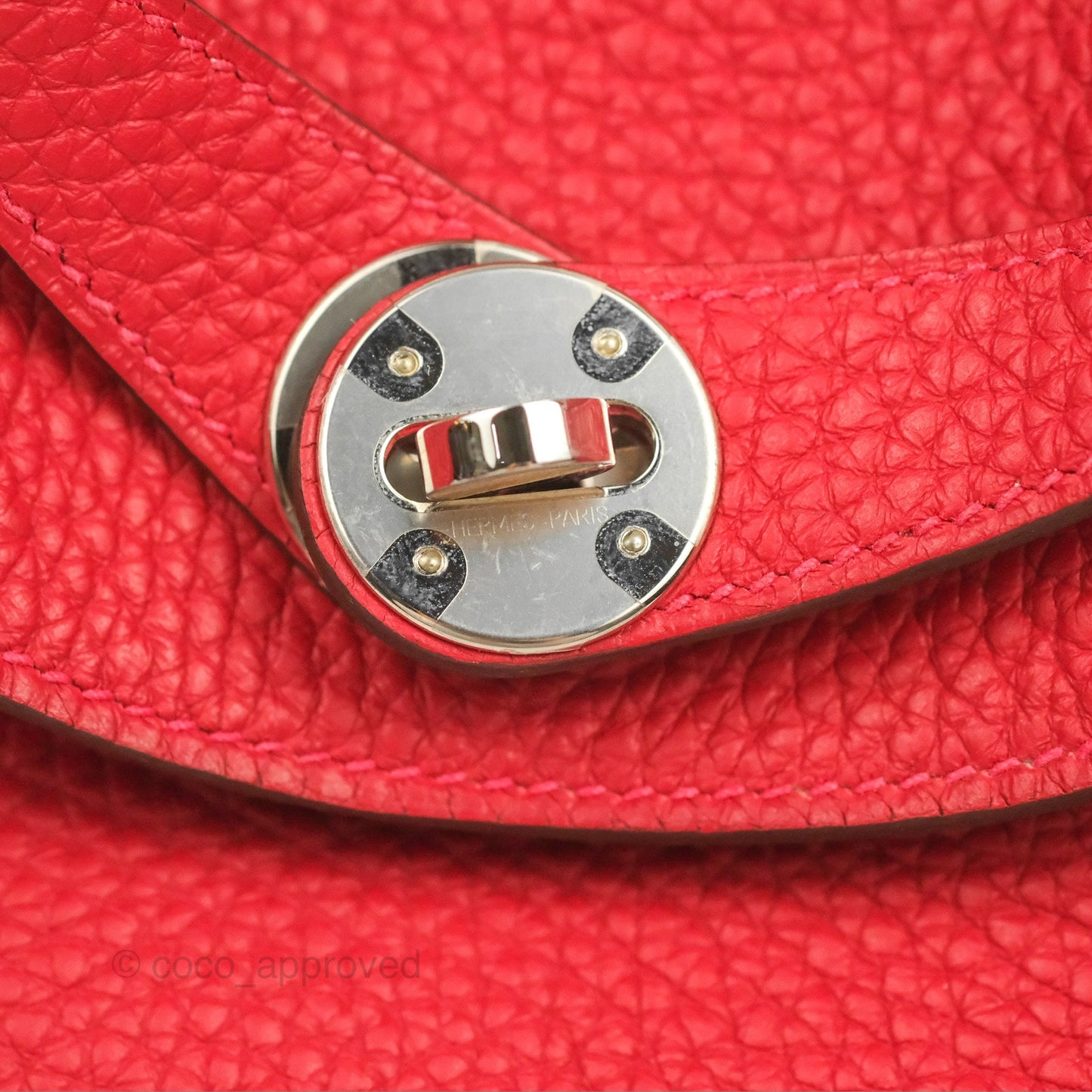 Hermès Lindy 26 Rouge Casaque Taurillon Clemence Palladium Hardware