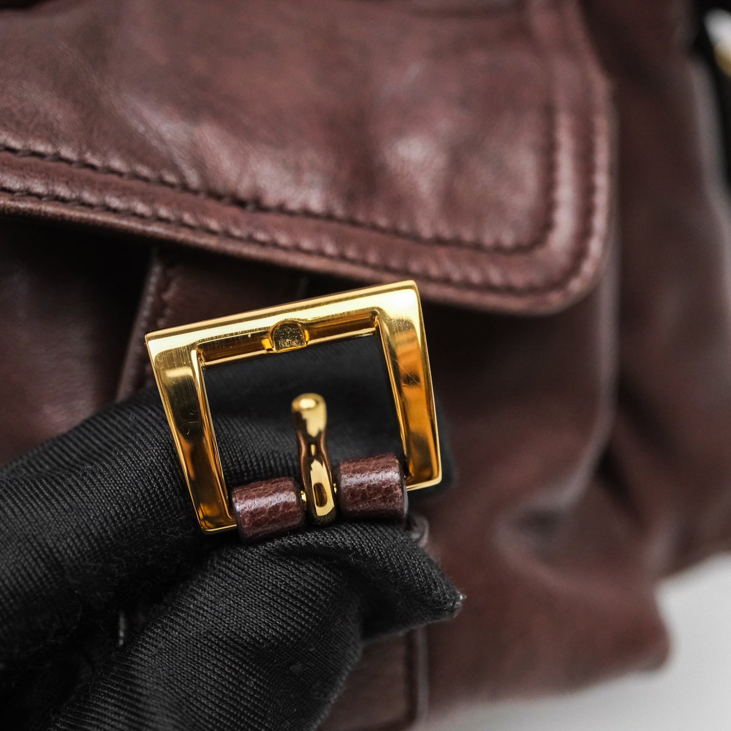 Prada Explore Medium Nappa Leather Shoulder Bag Chocolate Brown