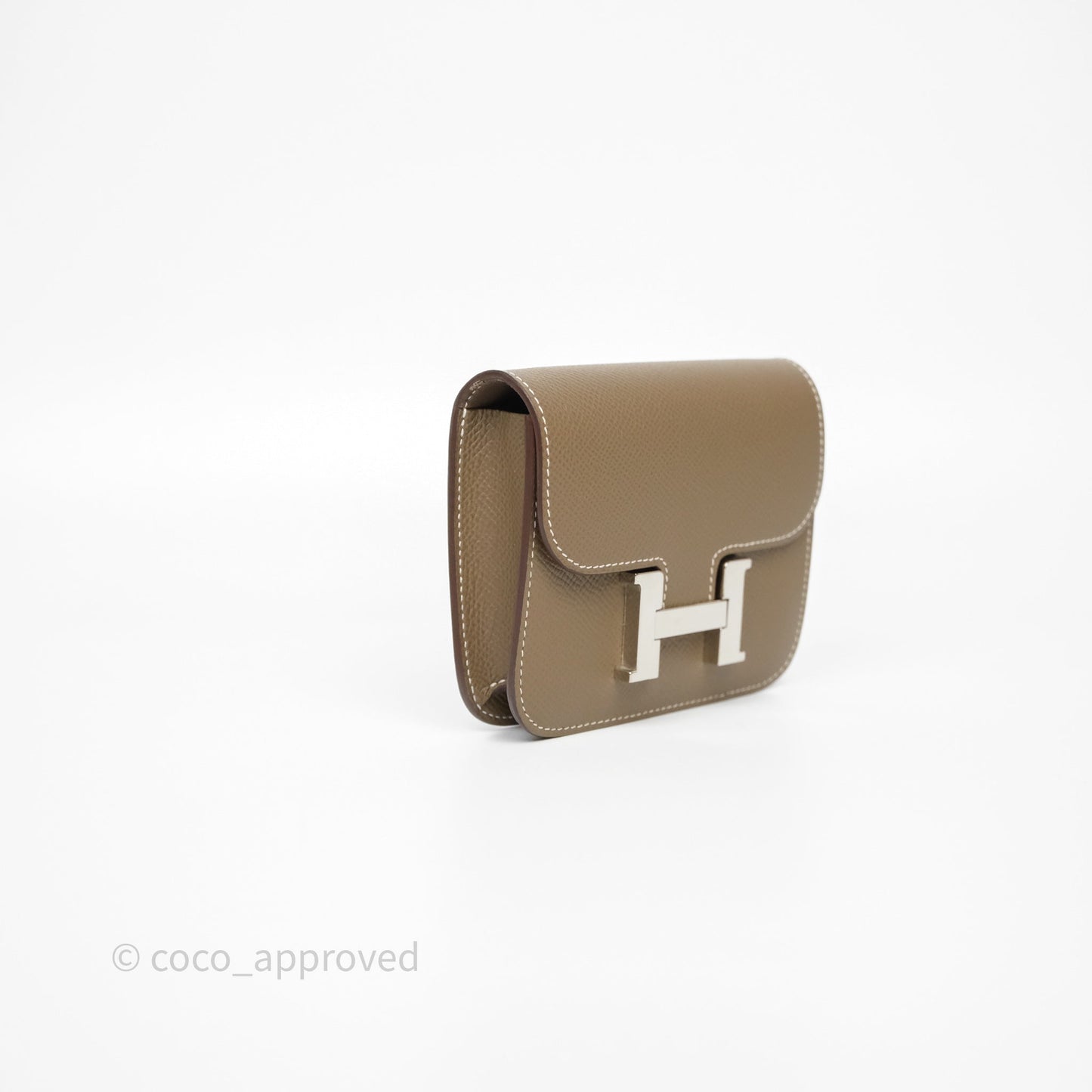 Hermès Constance Slim Wallet Etoupe 18 Epsom Palladium Hardware