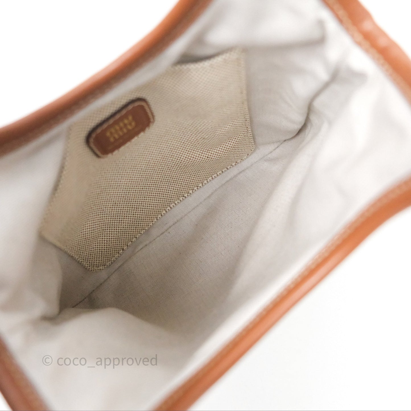 Miu Miu Mini IVY Canvas Beige/Brandy