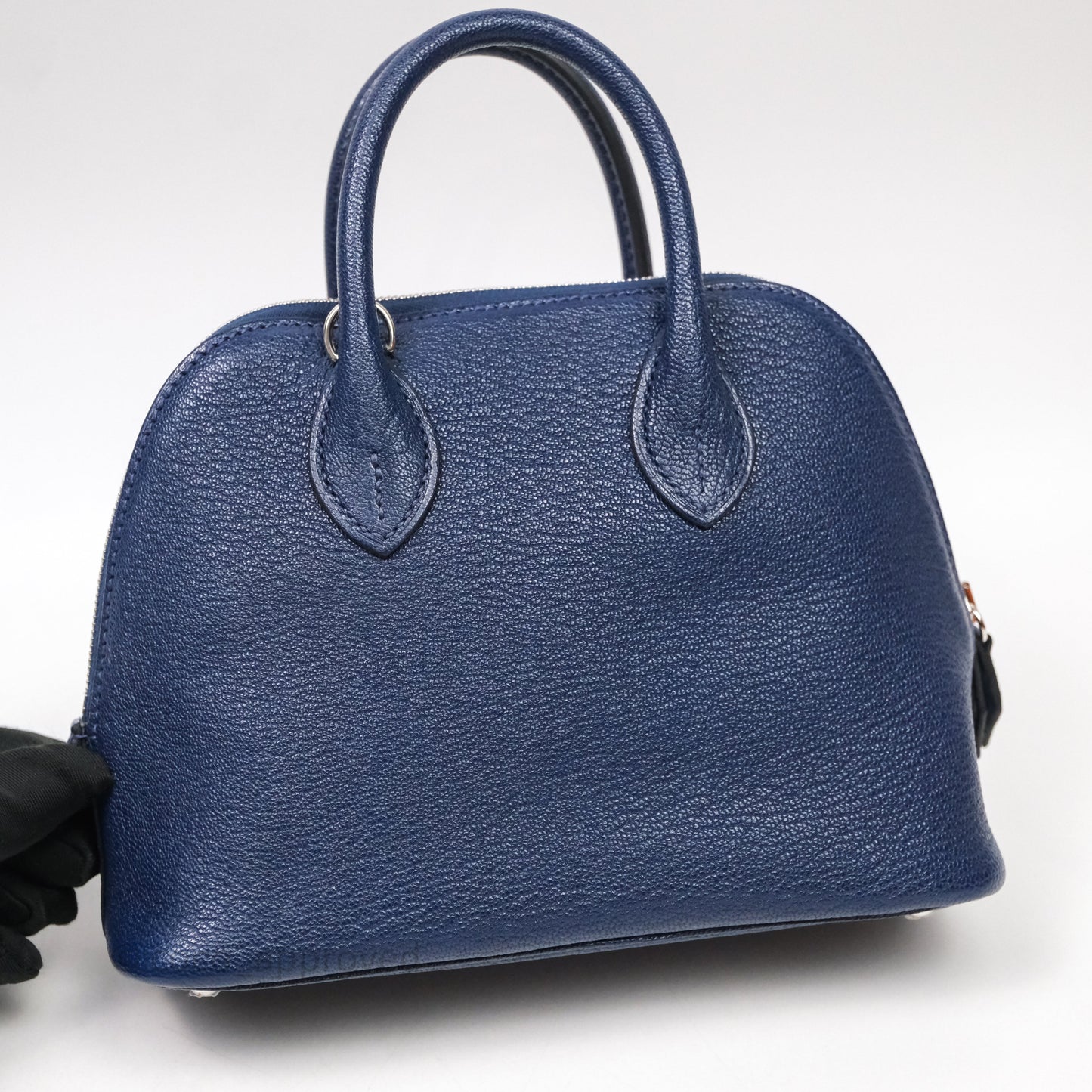 Hermès Bolide Mini 1923 Bleu Chèvre Mysore Palladium Hardware