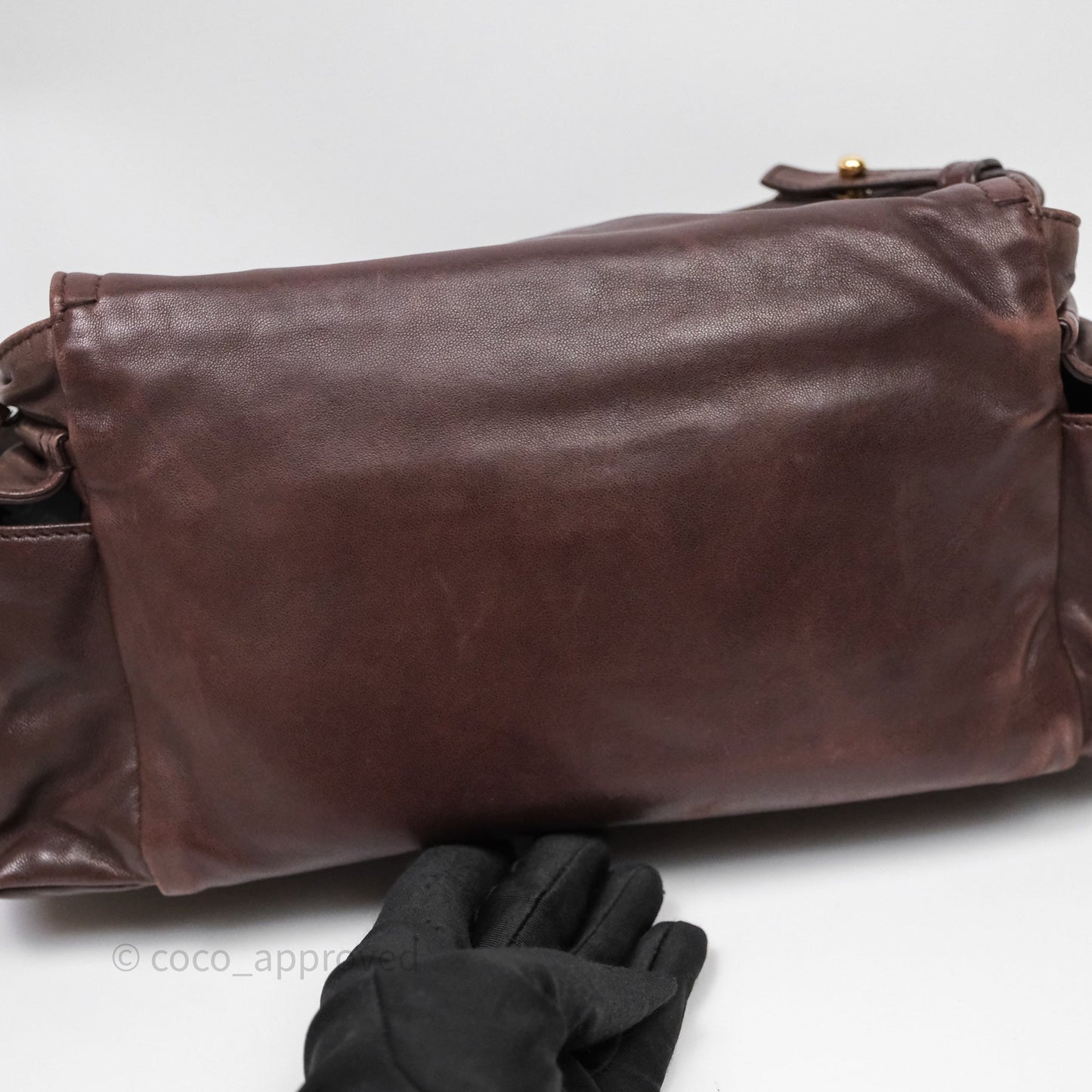 Prada Explore Medium Nappa Leather Shoulder Bag Chocolate Brown