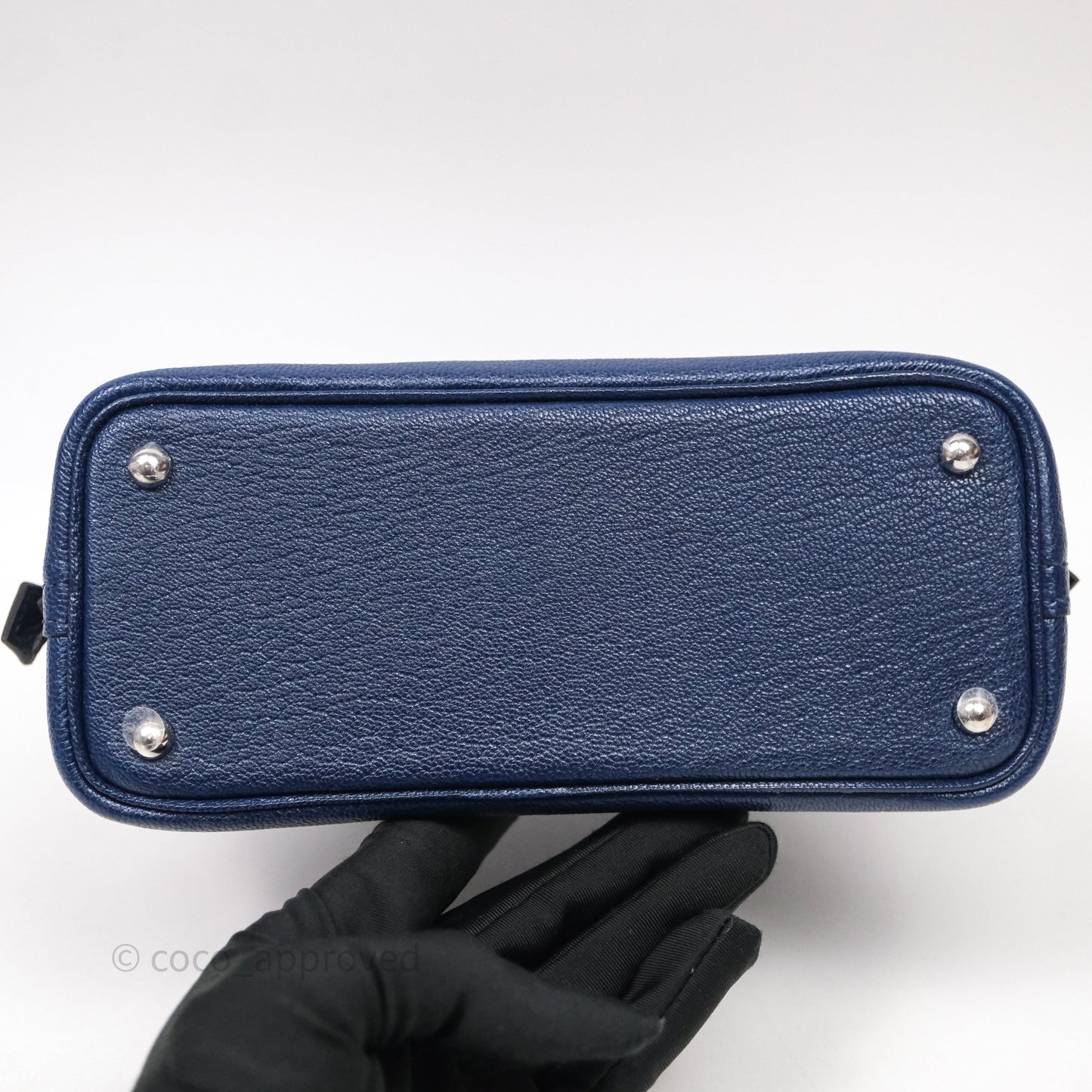 Hermès Bolide Mini 1923 Bleu Chèvre Mysore Palladium Hardware