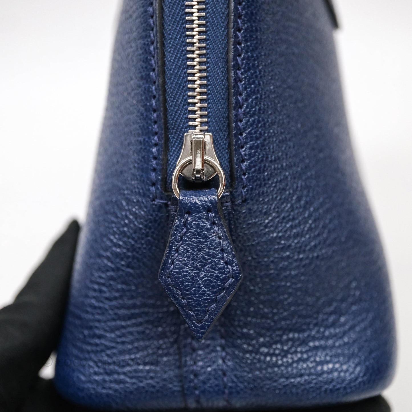 Hermès Bolide Mini 1923 Bleu Chèvre Mysore Palladium Hardware