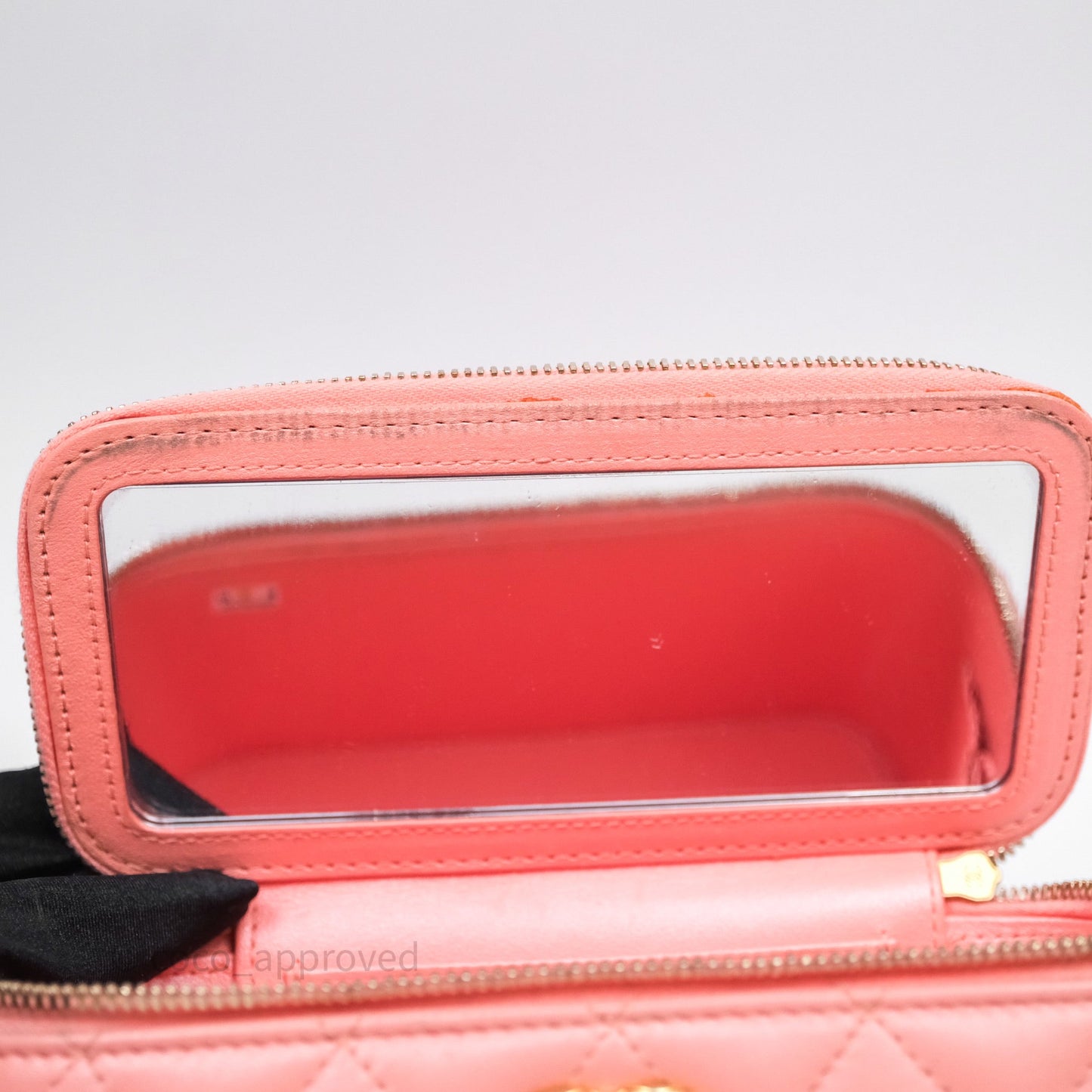 Chanel Quilted Vanity With Chain Pink Gold Hardware