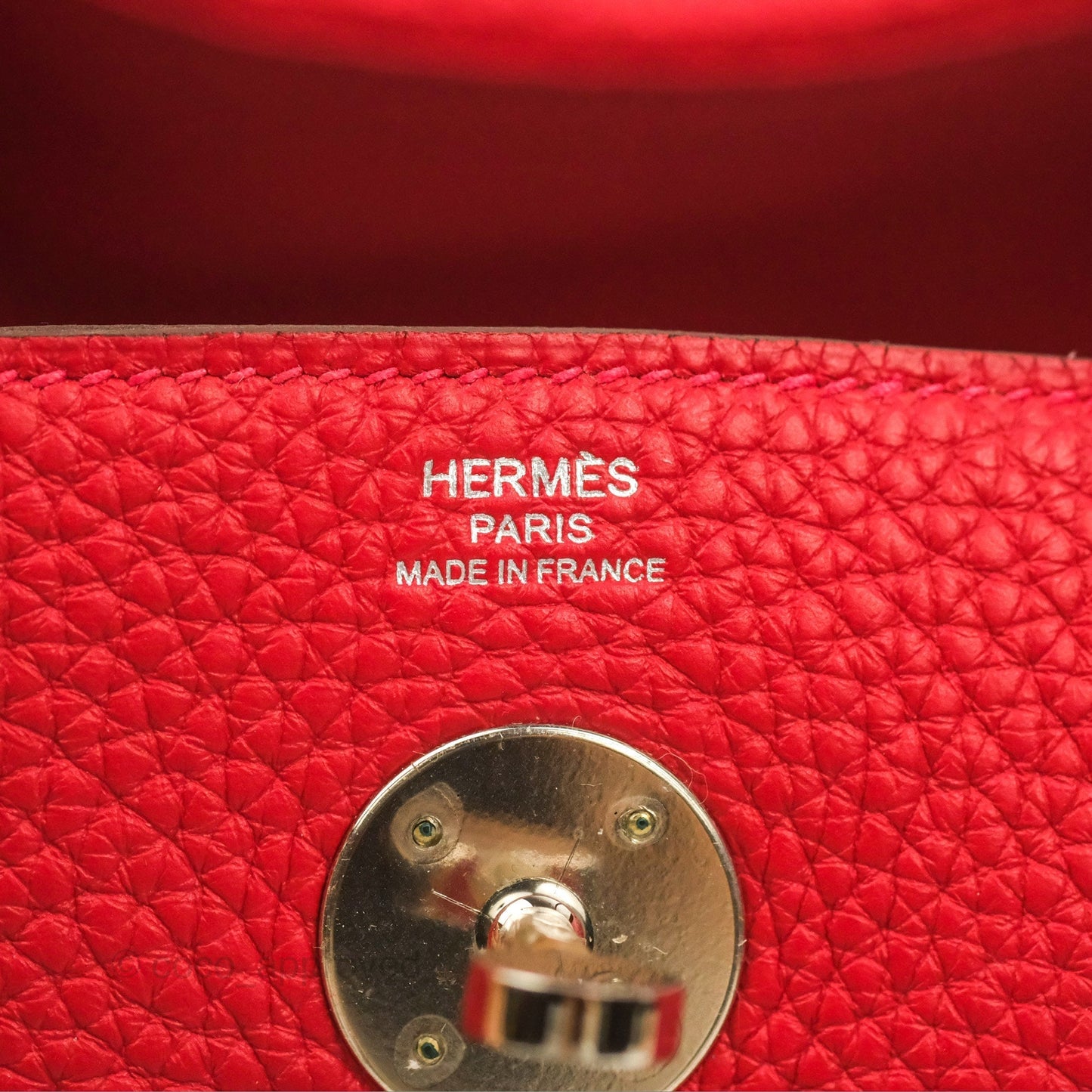 Hermès Lindy 26 Rouge Casaque Taurillon Clemence Palladium Hardware