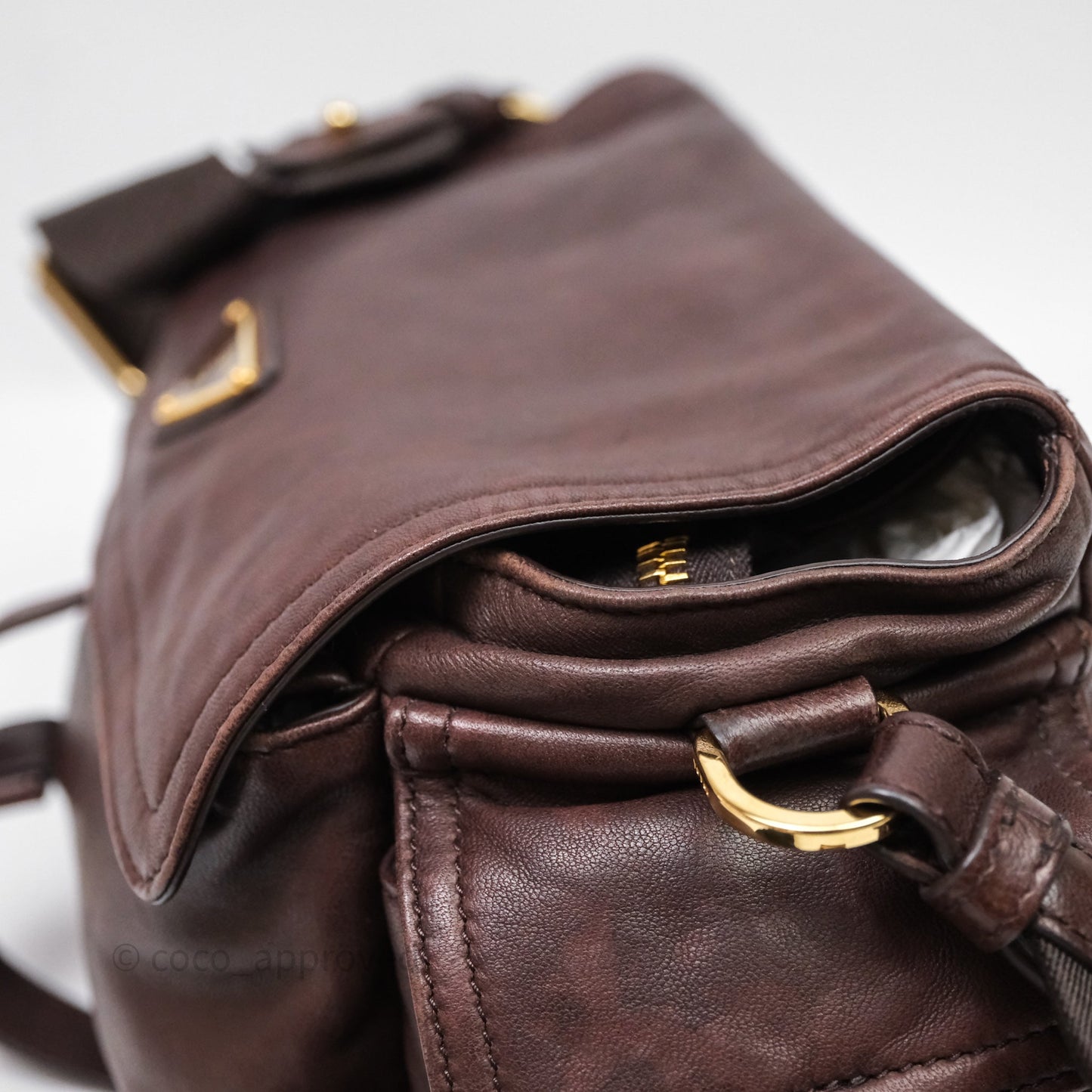 Prada Explore Medium Nappa Leather Shoulder Bag Chocolate Brown