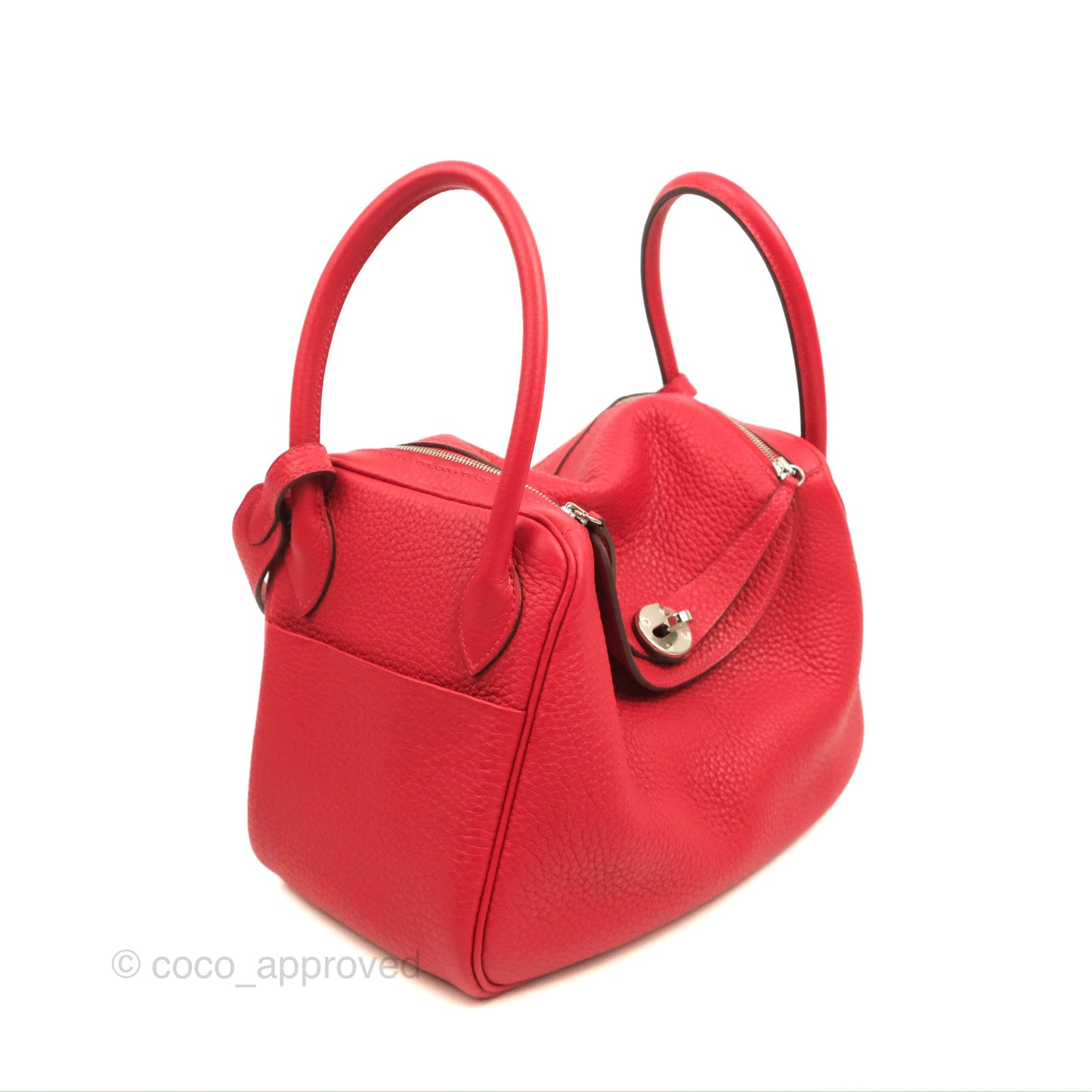 Hermès Lindy 26 Rouge Casaque Taurillon Clemence Palladium Hardware