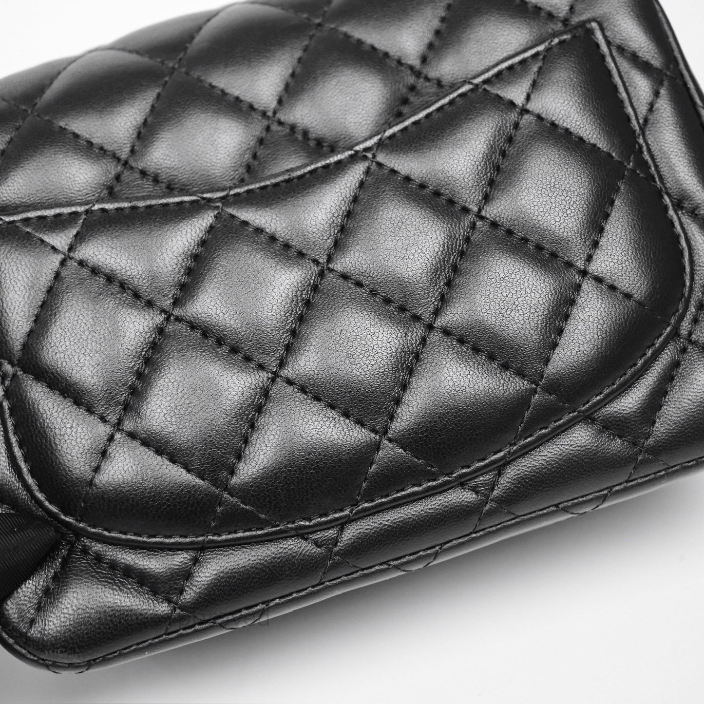 Chanel Mini Square Quilted Black Lambskin Gold Hardware