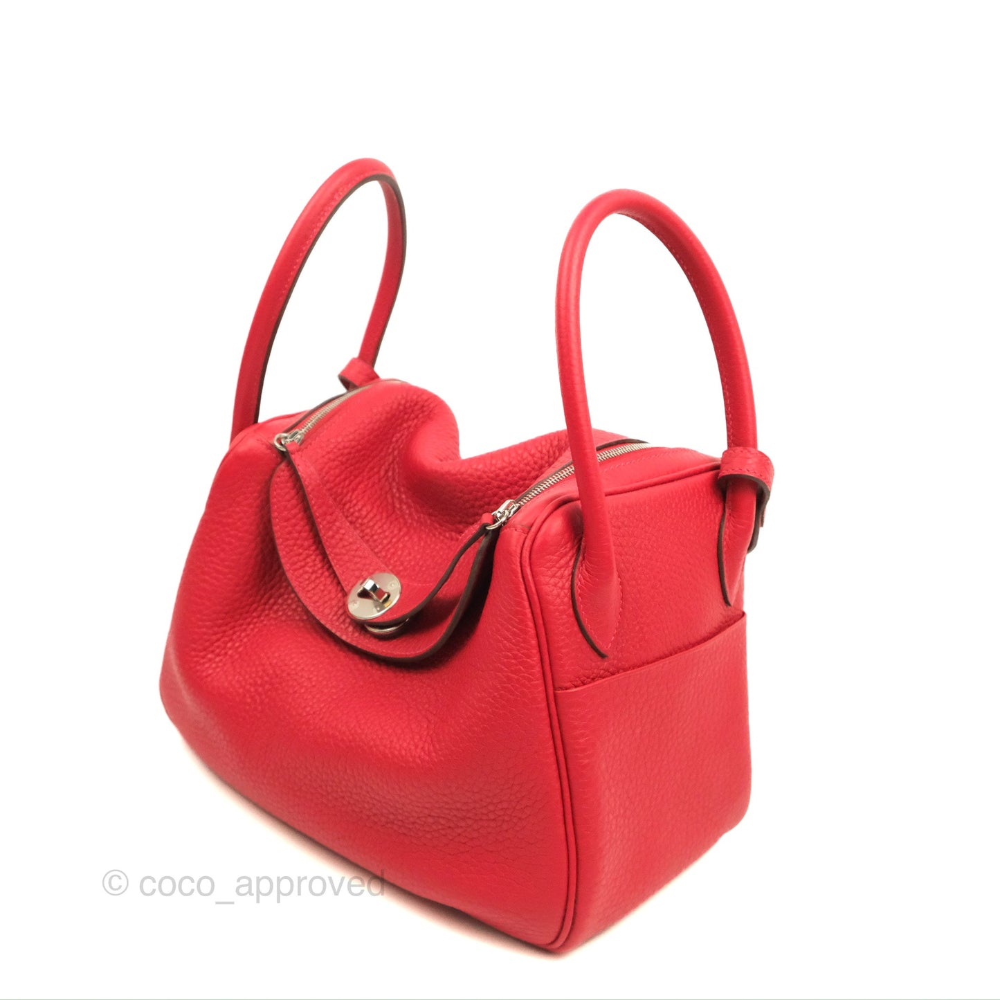 Hermès Lindy 26 Rouge Casaque Taurillon Clemence Palladium Hardware