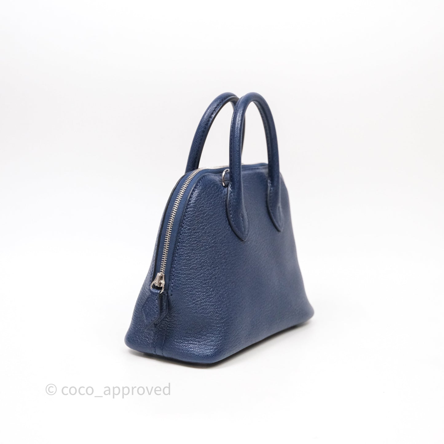 Hermès Bolide Mini 1923 Bleu Chèvre Mysore Palladium Hardware