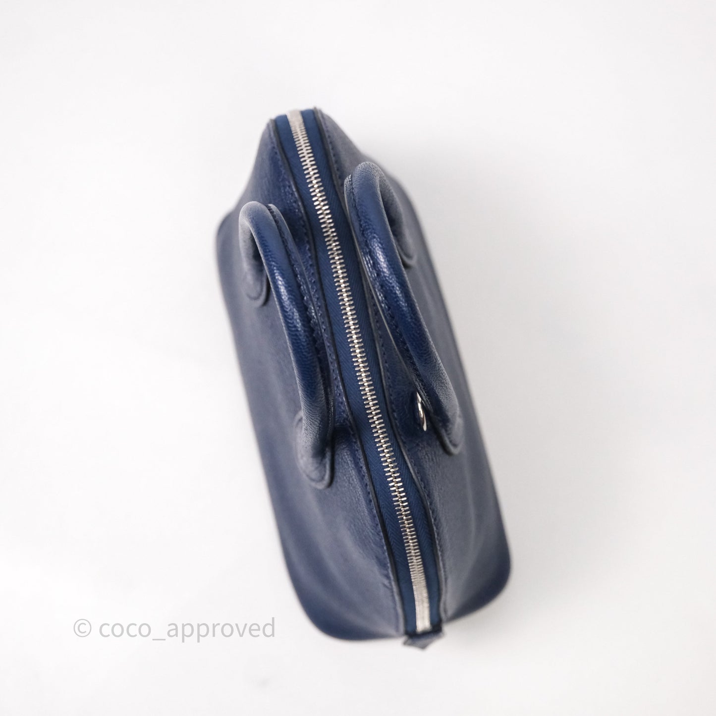 Hermès Bolide Mini 1923 Bleu Chèvre Mysore Palladium Hardware