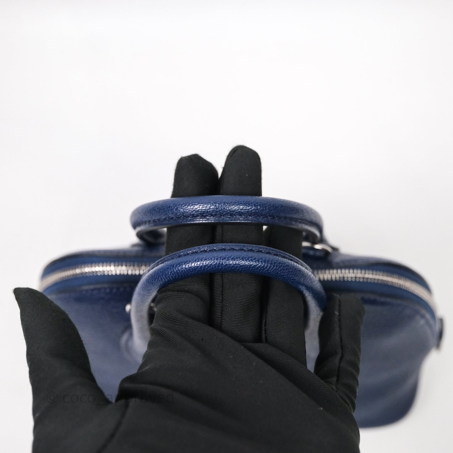 Hermès Bolide Mini 1923 Bleu Chèvre Mysore Palladium Hardware