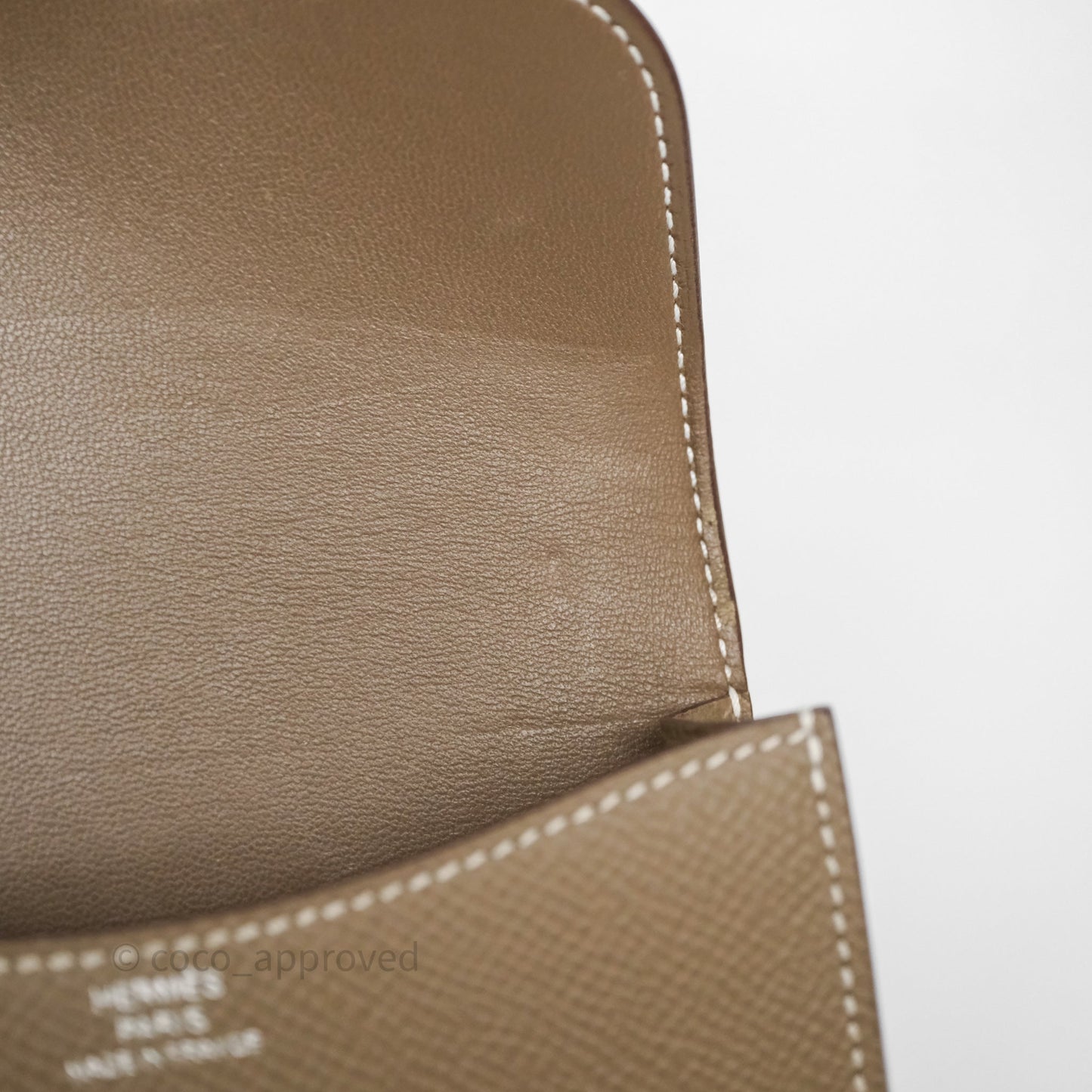Hermès Constance Slim Wallet Etoupe 18 Epsom Palladium Hardware