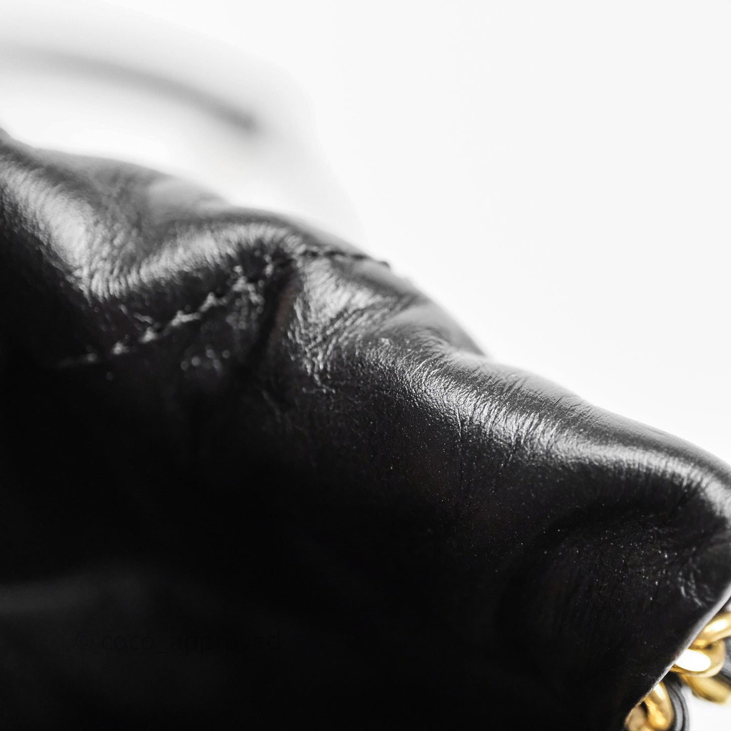 Chanel 22 Mini Bag Black Crumpled Calfskin Aged Gold Hardware