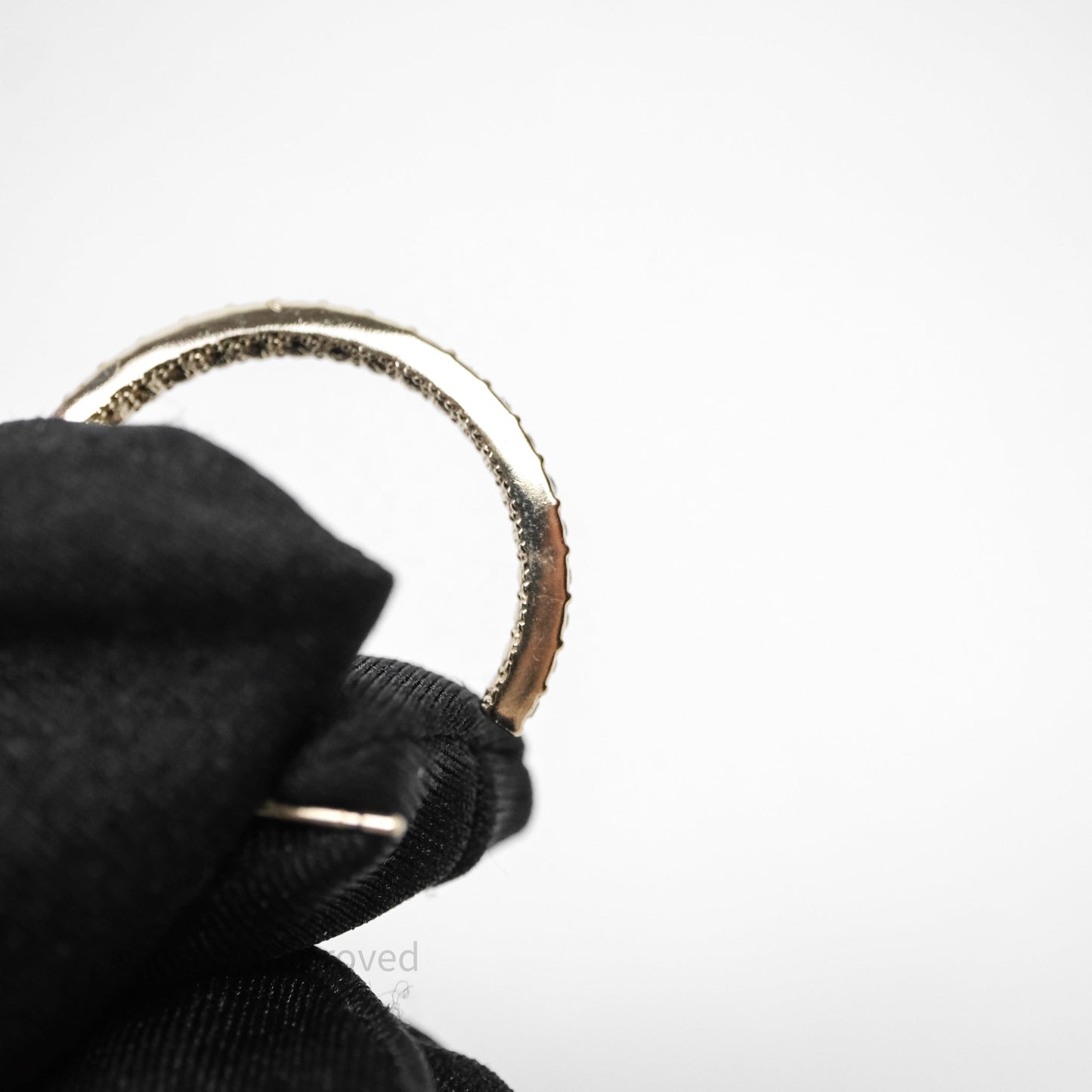 Chanel CC Crystals Double Hoop Gold Tone