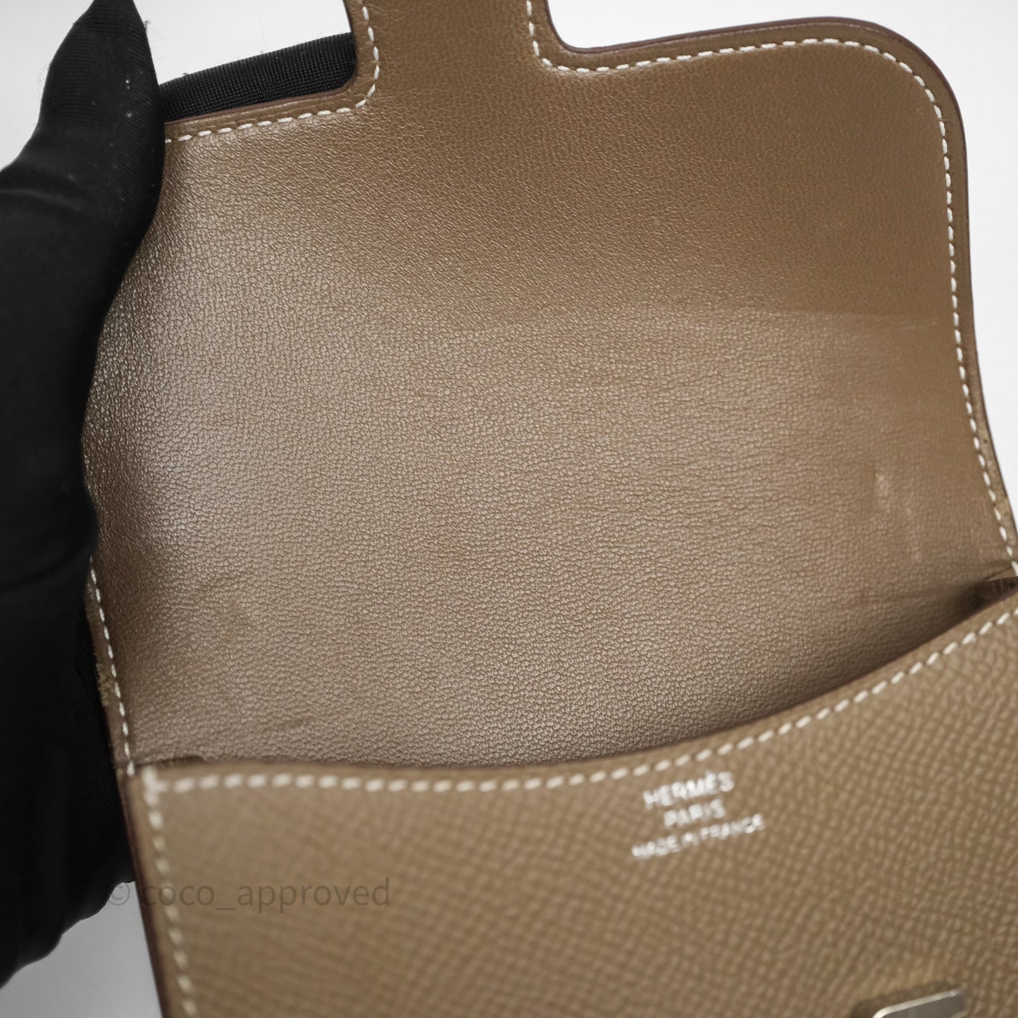Hermès Constance Slim Wallet Etoupe 18 Epsom Palladium Hardware