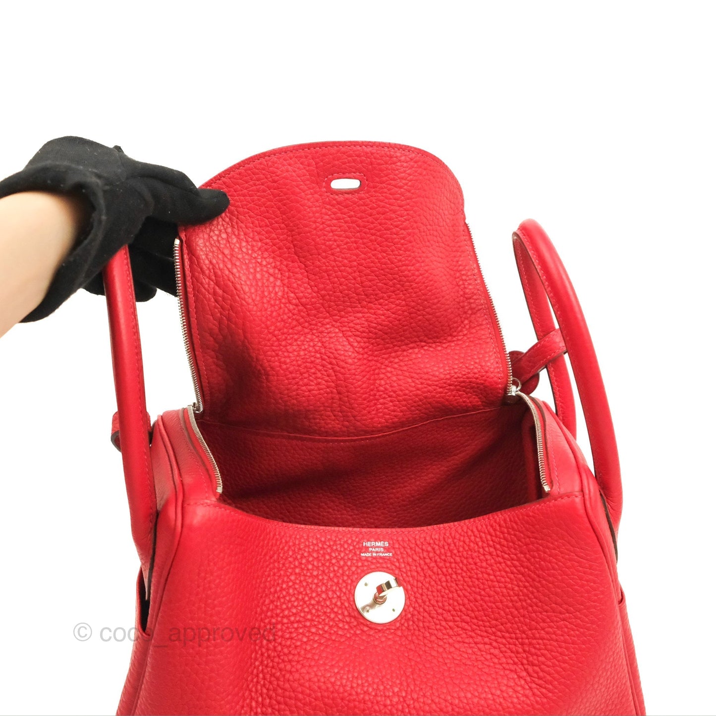 Hermès Lindy 26 Rouge Casaque Taurillon Clemence Palladium Hardware