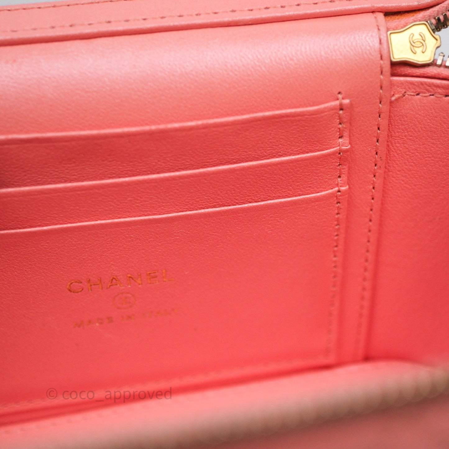Chanel Quilted Vanity With Chain Pink Gold Hardware