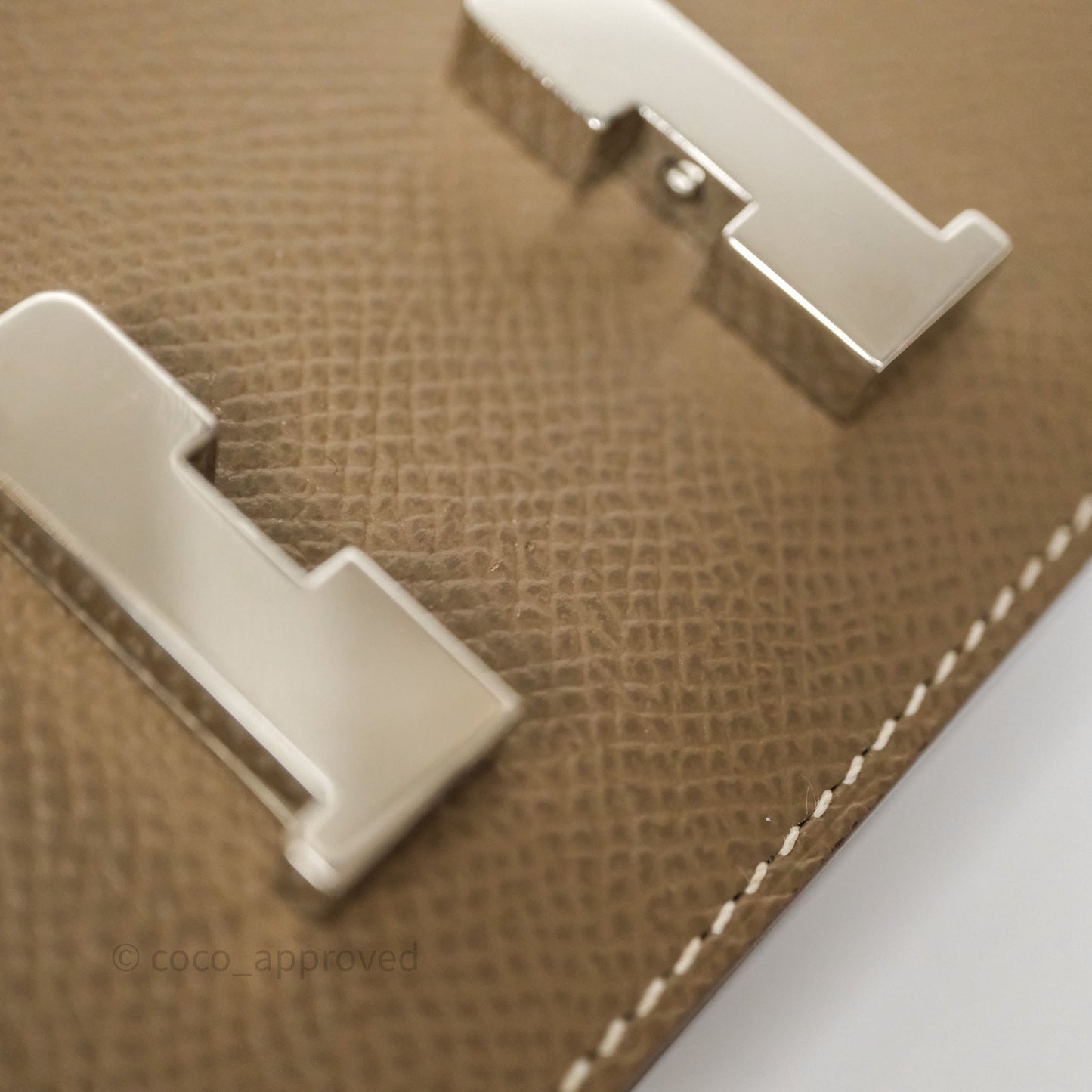 Hermès Constance Slim Wallet Etoupe 18 Epsom Palladium Hardware