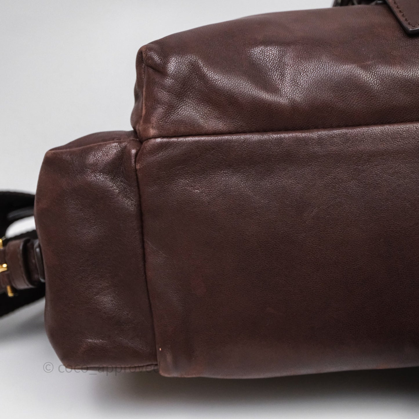 Prada Explore Medium Nappa Leather Shoulder Bag Chocolate Brown