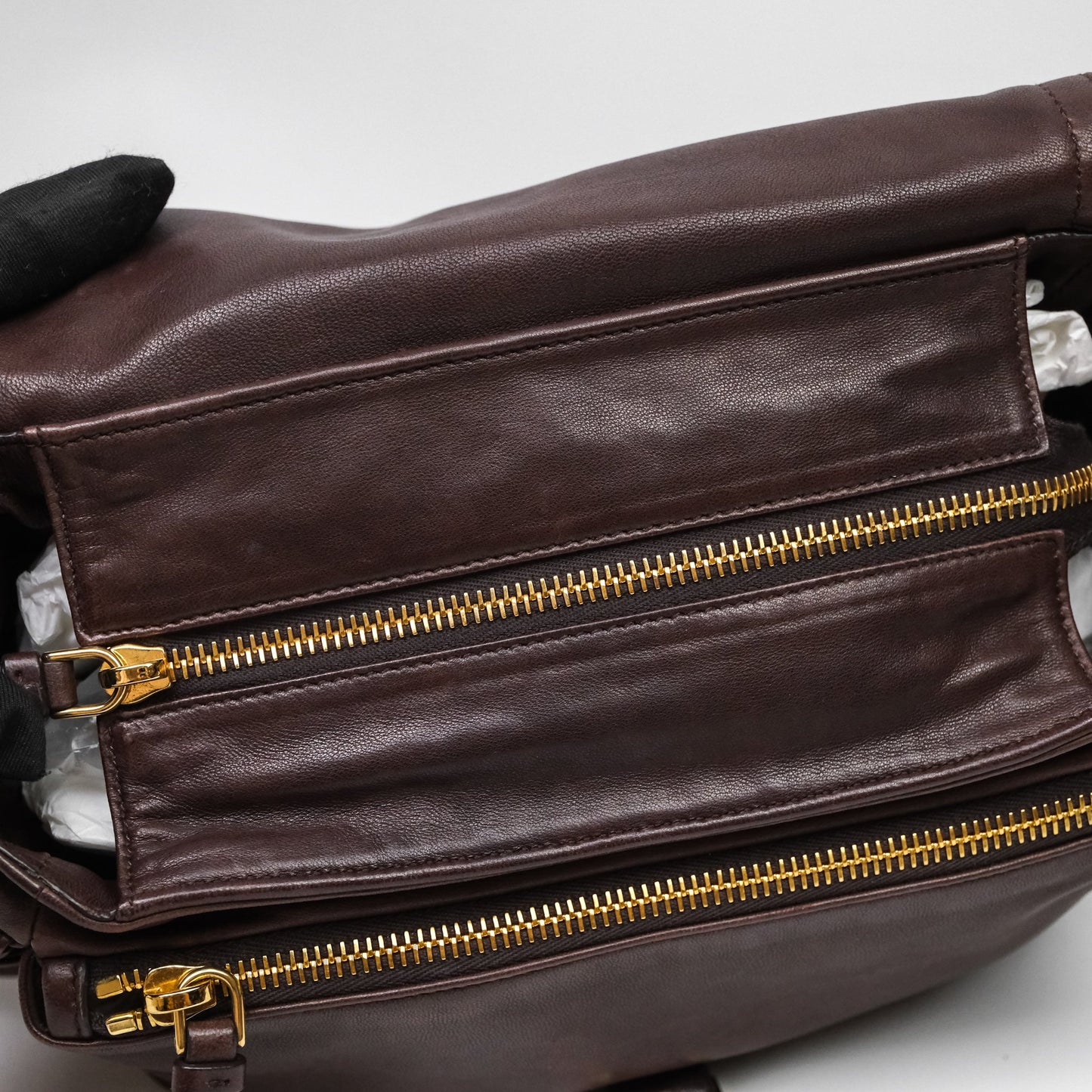 Prada Explore Medium Nappa Leather Shoulder Bag Chocolate Brown