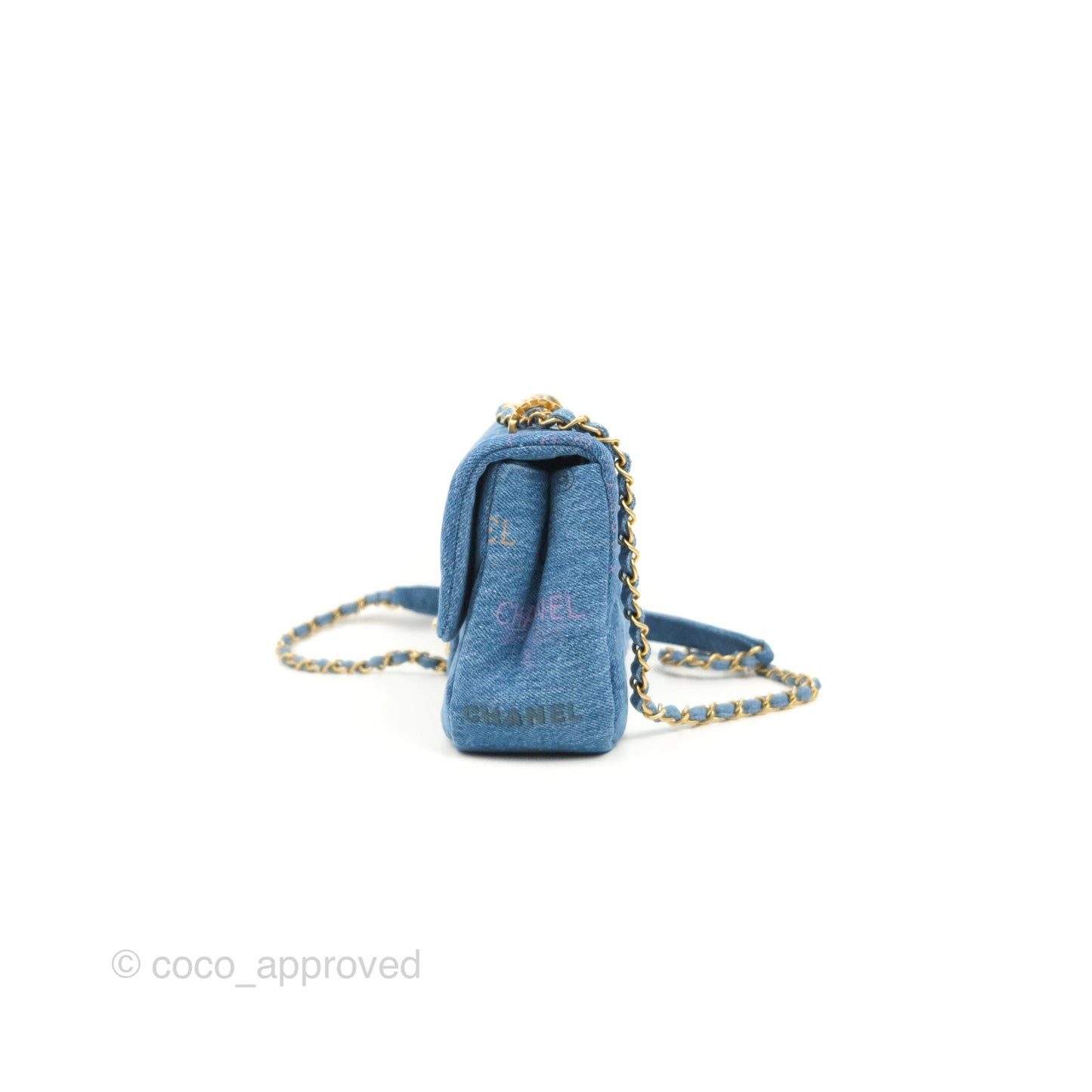 Chanel Quilted Small Denim Mood Flap Blue Multicolor 22P