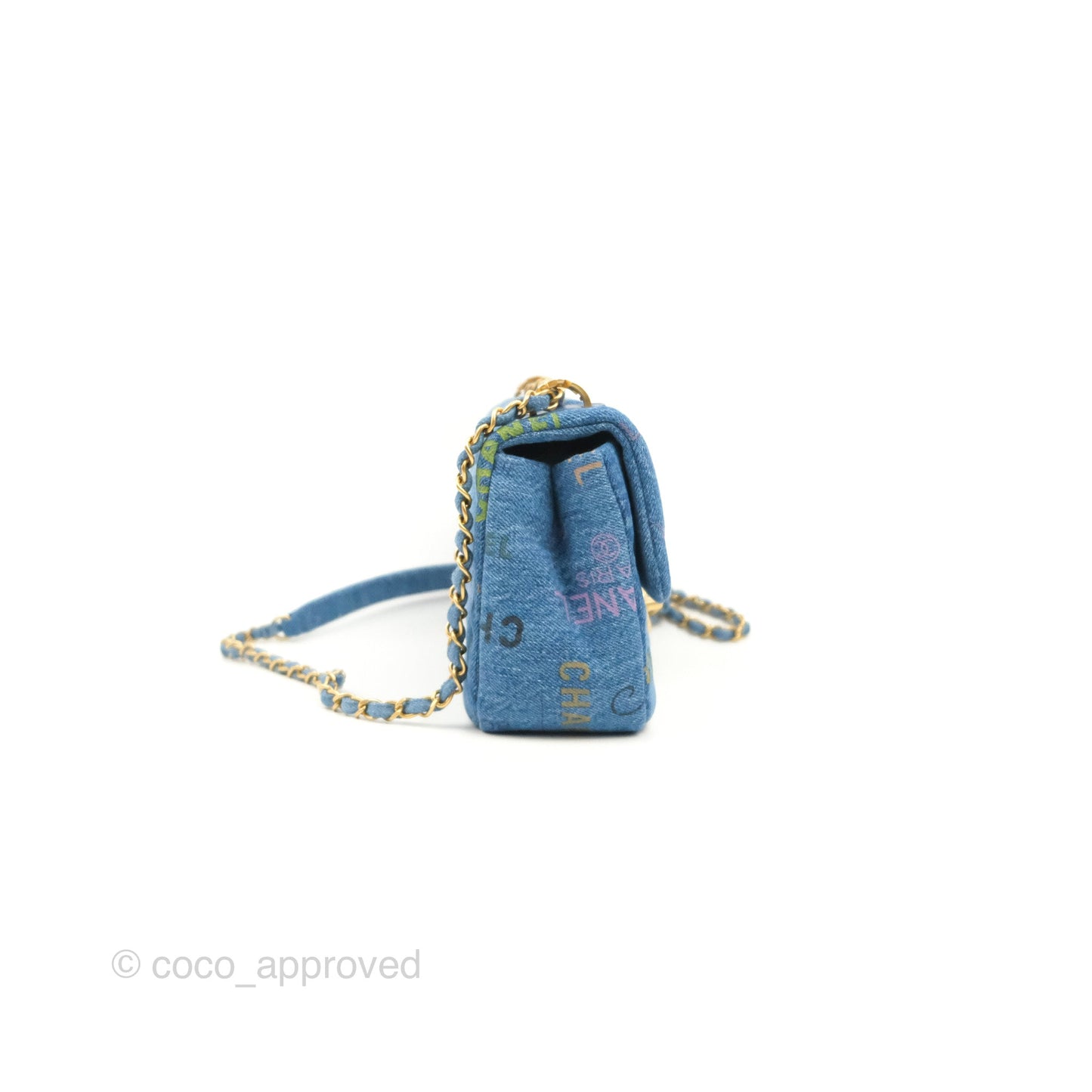 Chanel Quilted Small Denim Mood Flap Blue Multicolor 22P