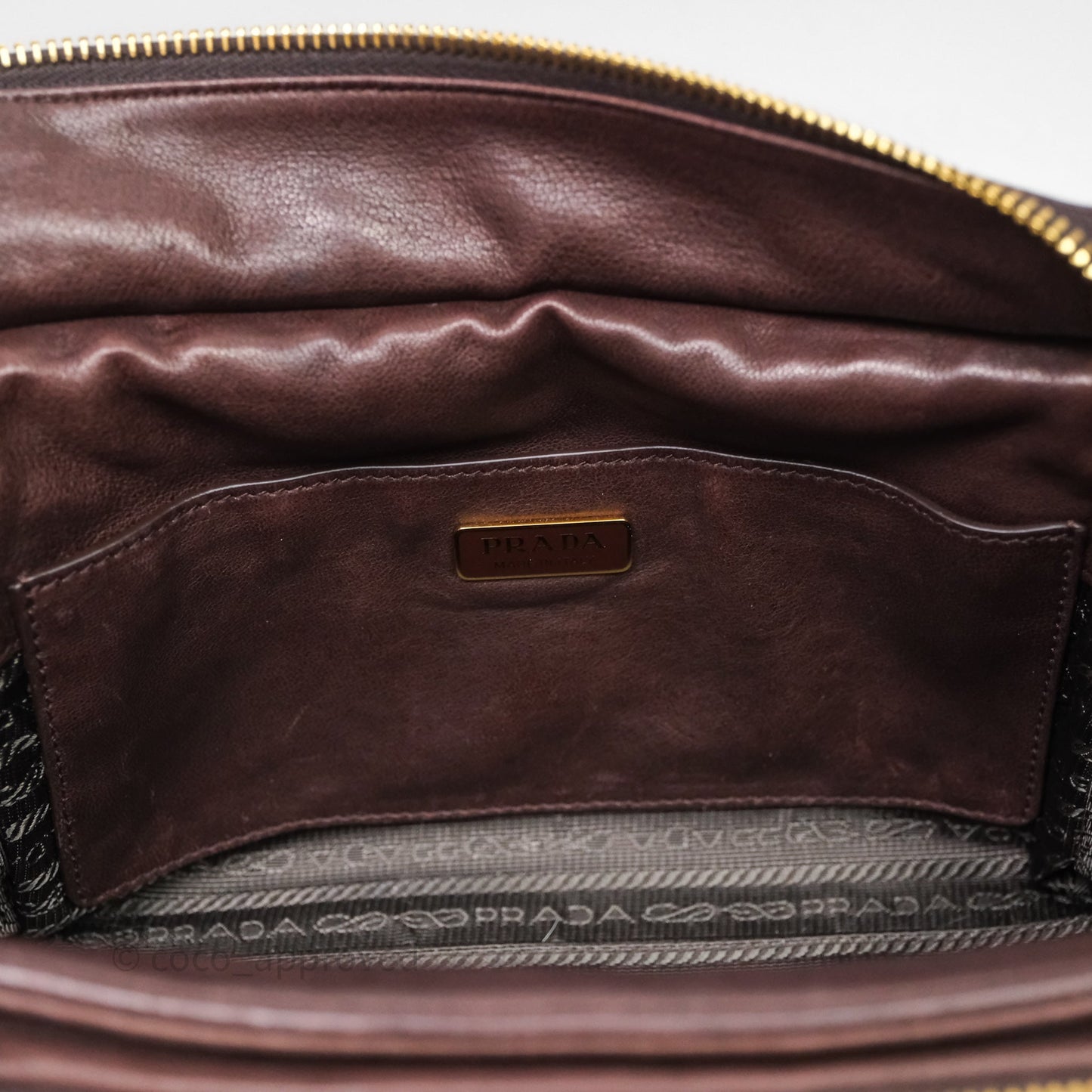 Prada Explore Medium Nappa Leather Shoulder Bag Chocolate Brown