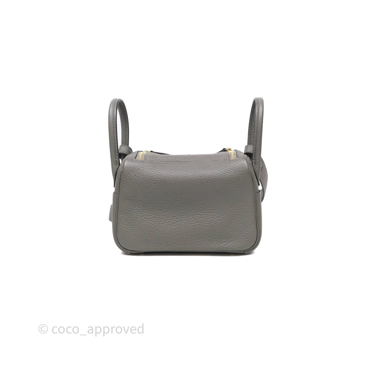 Hermès Mini Lindy 20 Gris Meyer Clemence 0L Gold Hardware