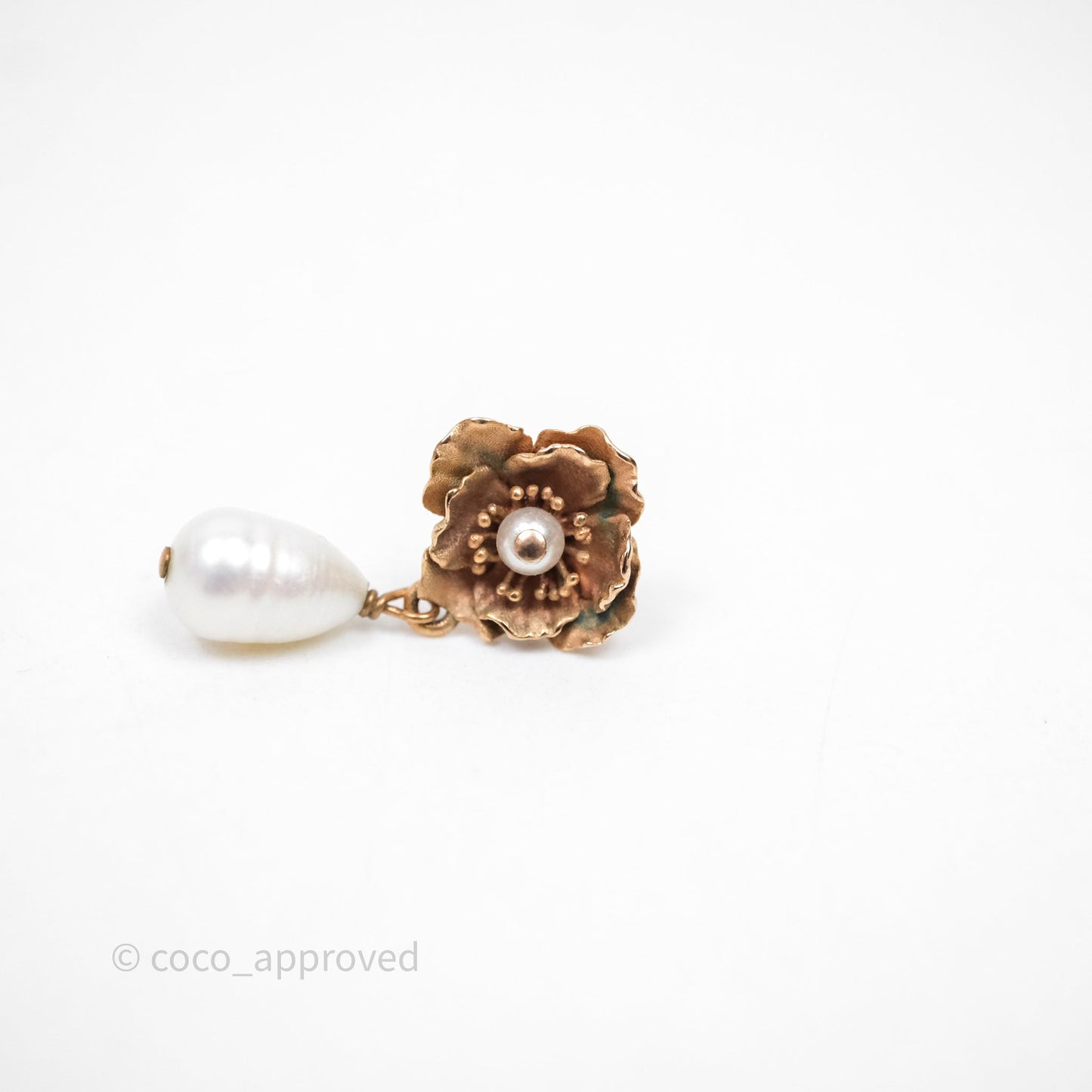 Christian Dior D-Millefiori Matte Pink-Finish Metal Pearls Earrings