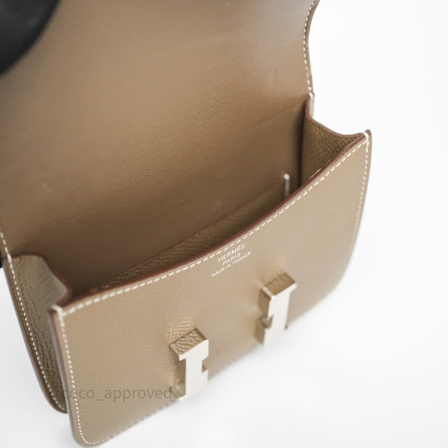 Hermès Constance Slim Wallet Etoupe 18 Epsom Palladium Hardware