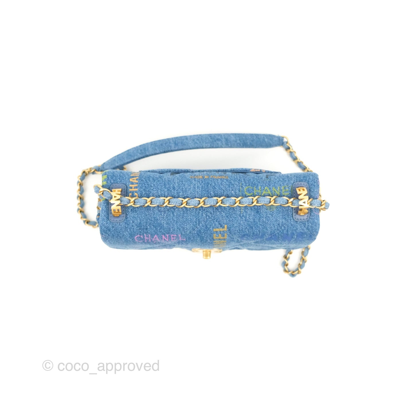 Chanel Quilted Small Denim Mood Flap Blue Multicolor 22P