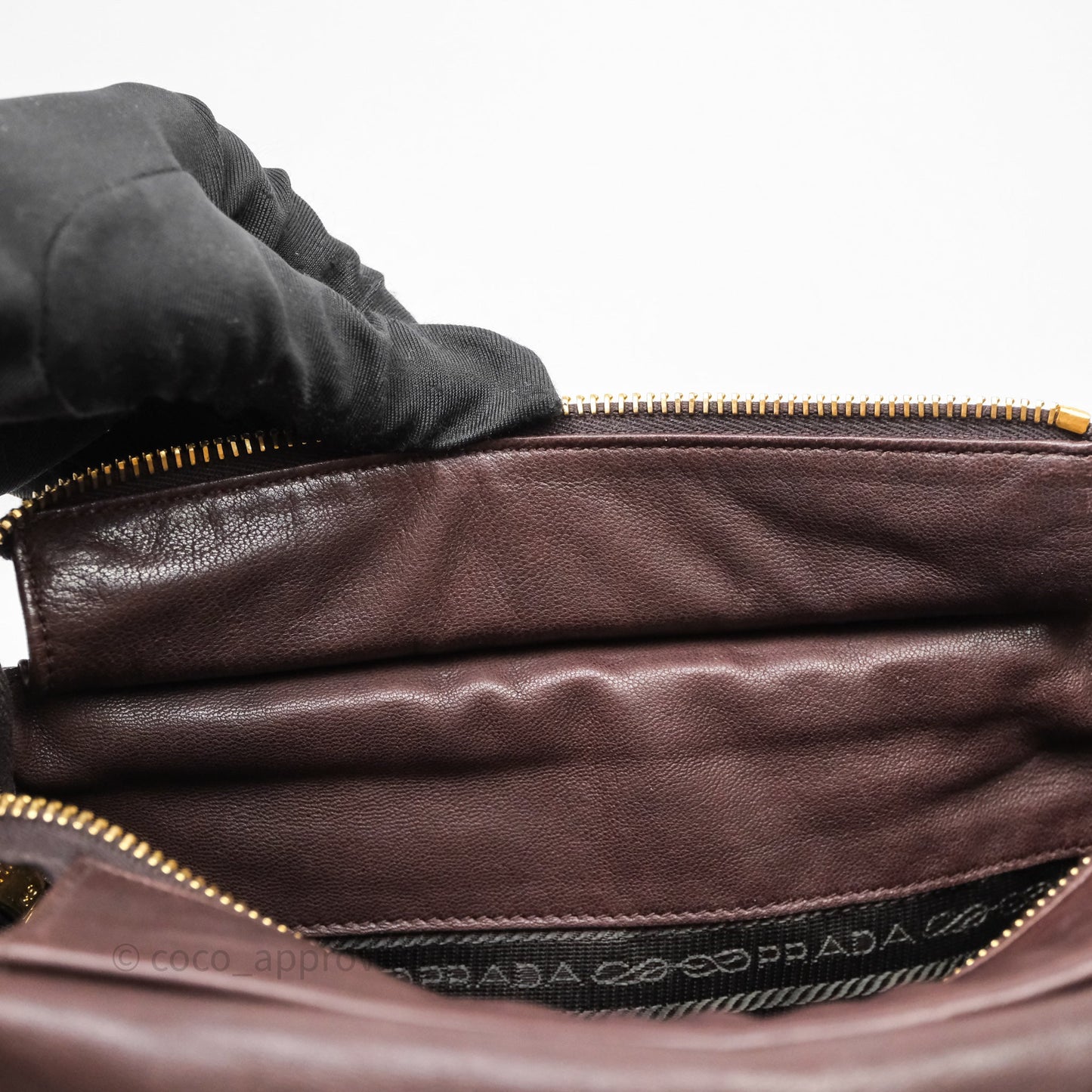 Prada Explore Medium Nappa Leather Shoulder Bag Chocolate Brown